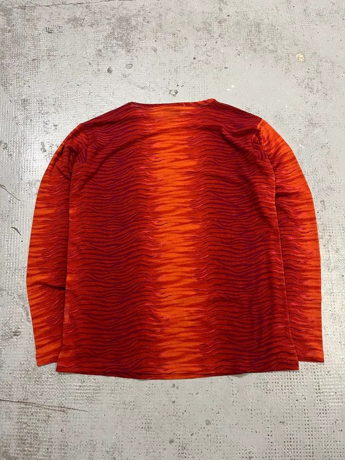 Just Cavalli 2000s Cavalli Fire Waves Orange & Red Longsleeve Size US XS / EU 42 / 0 - 7 Thumbnail