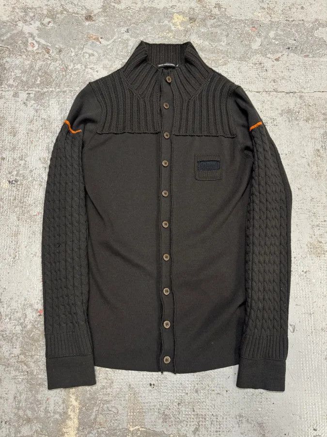 2000s Marithé + François Girbaud Grey Brown Cardigan