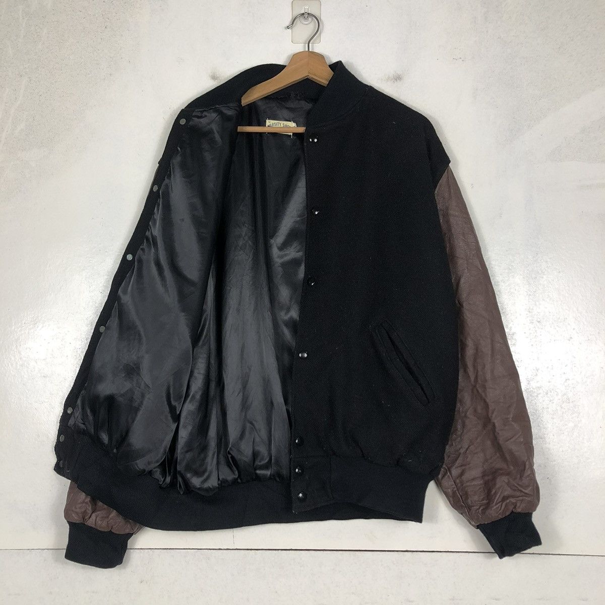 Vintage 📌VINTAGE VARSITY LEATHER JACKET SPORTING GOOD ISSEY MIYAKE Size US XL / EU 56 / 4 - 12 Thumbnail