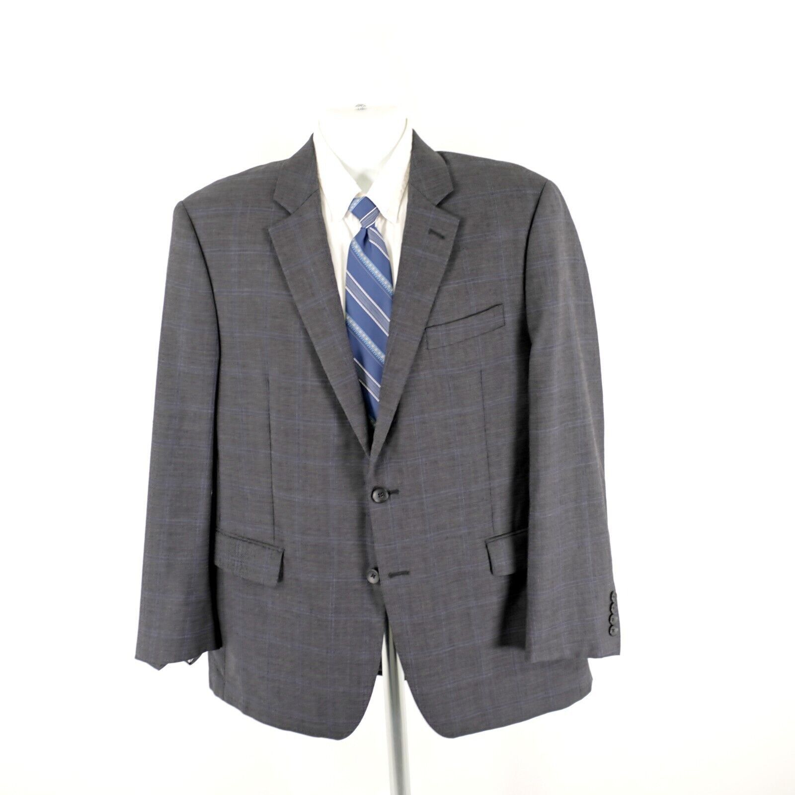 Nautica DAMAGED Nautica Wool Gray Glen Plaid W/ Blue Windowpane 2 Bu Size 42R - 6 Thumbnail