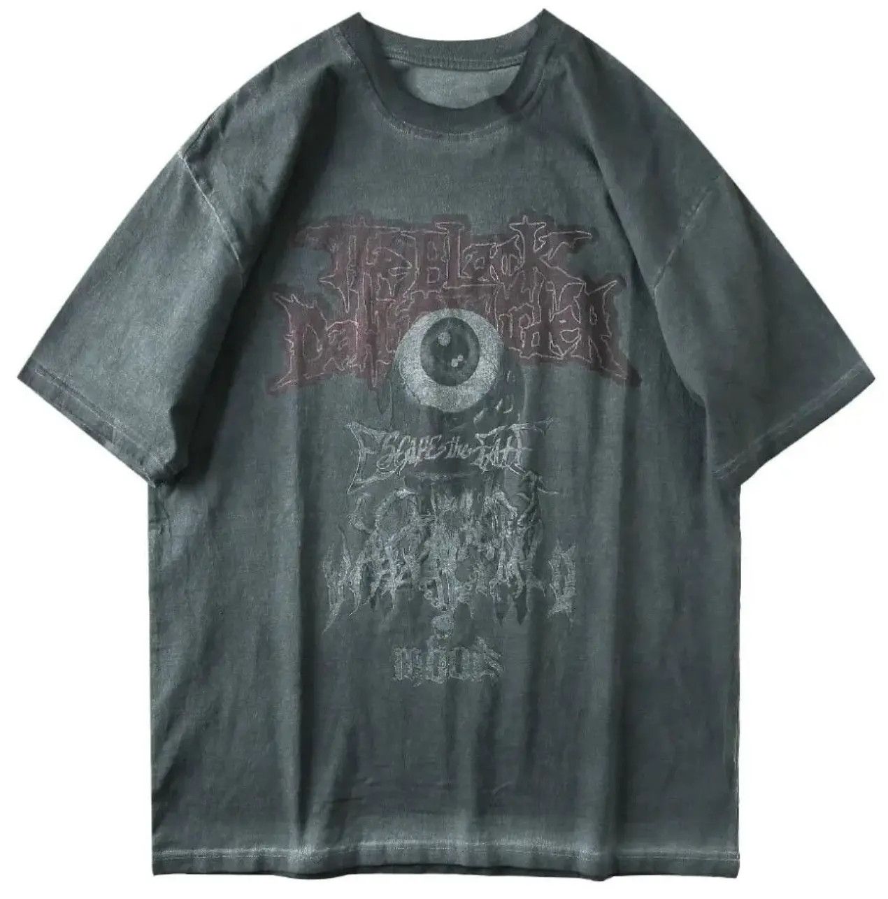 Pre-owned Vintage Evil Eye Print Streetwear T Shirt Mens In Grey