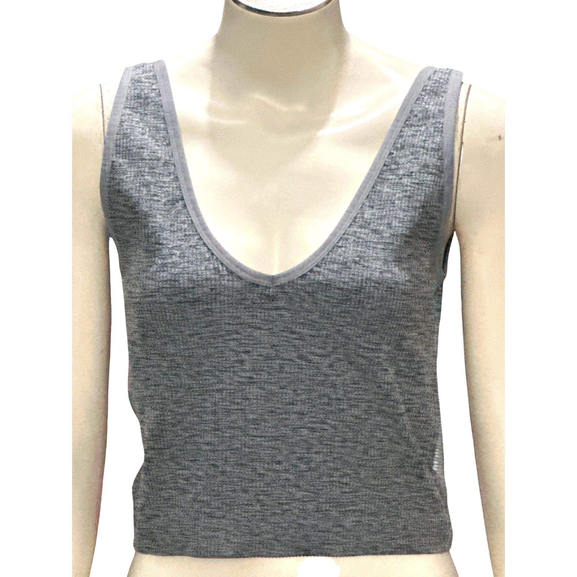 Other Colsie Gray Ribbed Knit Deep V Neck Cropped Tank Lounge Stre Size XL / US 12-14 / IT 48-50 - 1 Thumbnail