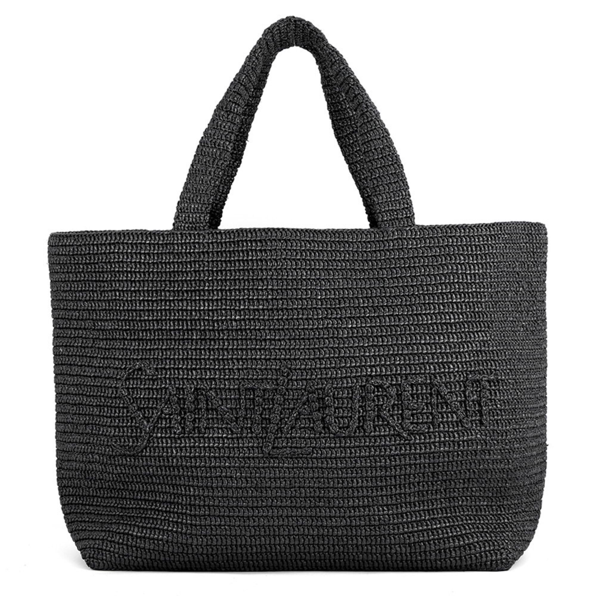 Yves Saint Laurent Yves Saint Laurent Saint Laurent Paris Raffia Tote Bag 756269 SAINT LAURENT PARIS Handbag Black Size ONE SIZE - 1 Thumbnail