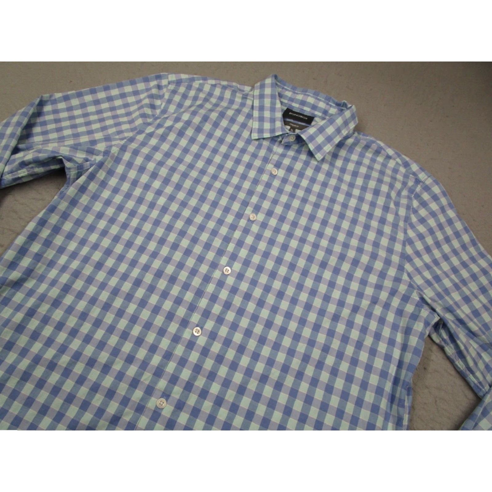 Bonobos Bonobos Shirt Mens XL Blue Check Button-Up Long Sleeve Knit Casual Work Size US XL / EU 56 / 4 - 2 Thumbnail