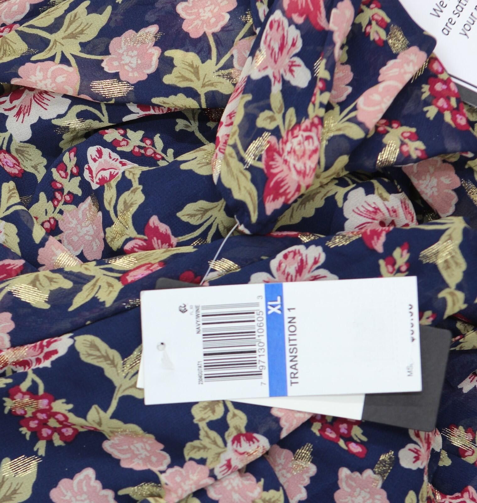 Other Nwt City Studio Fit Flare Dress Belted Navy Blue Multi Xl Size XL / US 12-14 / IT 48-50 - 3 Thumbnail
