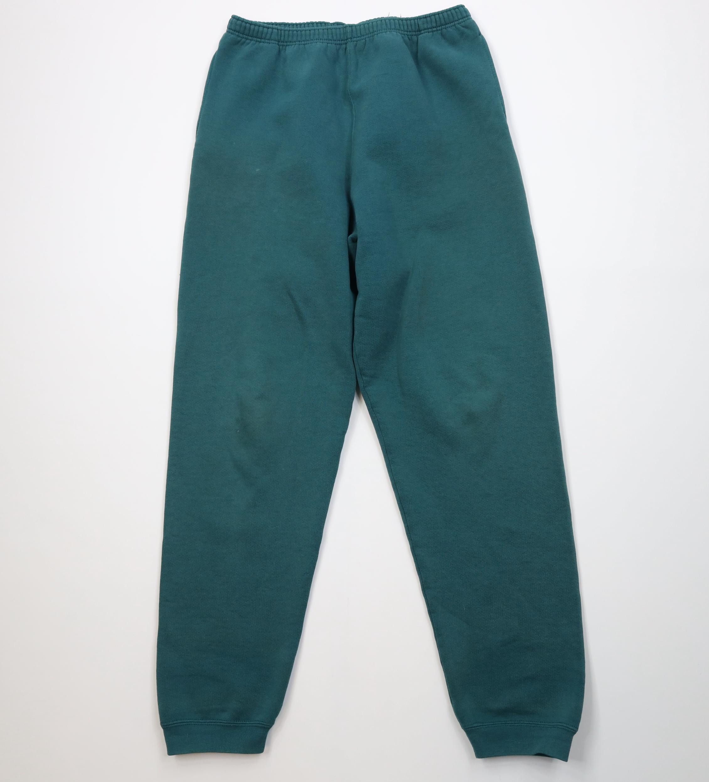 Vintage Vintage 90s Streetwear Blank Sweatpants Joggers Pants Green Size 28" / US 6 / IT 42 - 1 Thumbnail