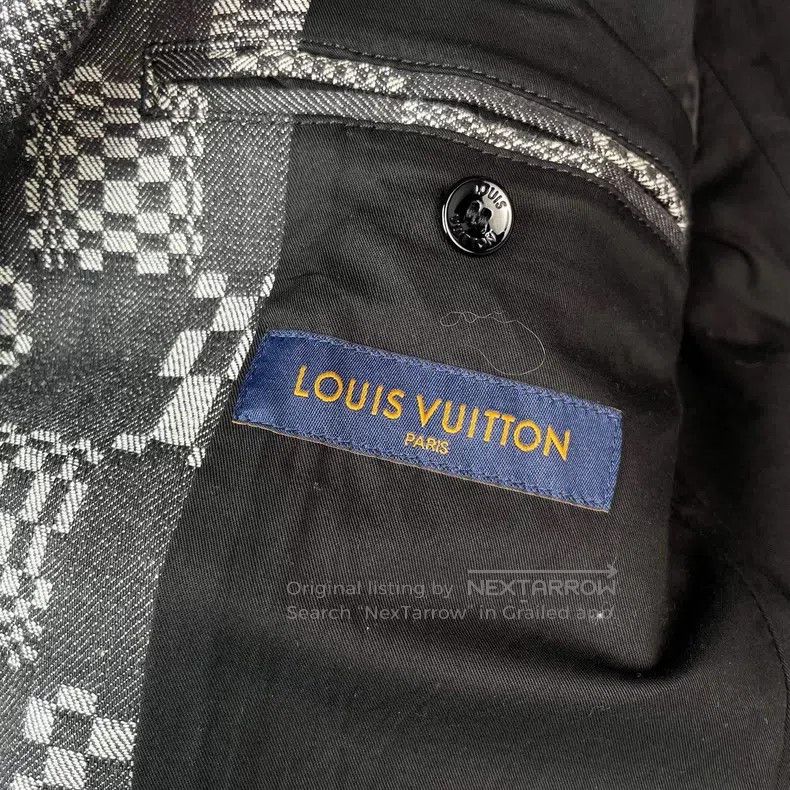 Louis Vuitton Louis Vuitton Grey checkerboard leather logo denim jacket Size US M / EU 48-50 / 2 - 8 Thumbnail