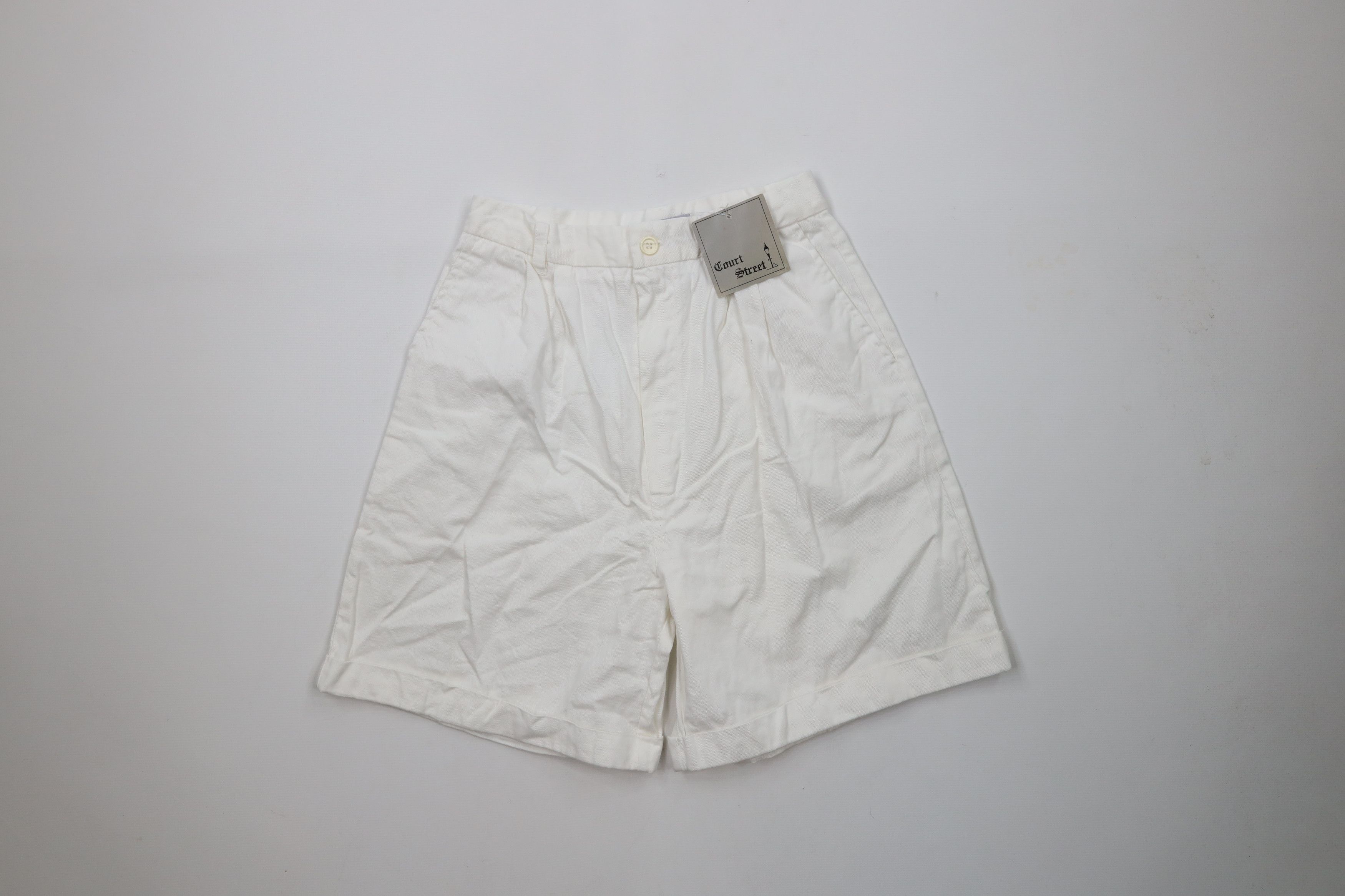 Vintage Deadstock Vintage 90s Streetwear Cuffed Shorts White Cotton Size 36" / US 14 / IT 50 - 1 Thumbnail