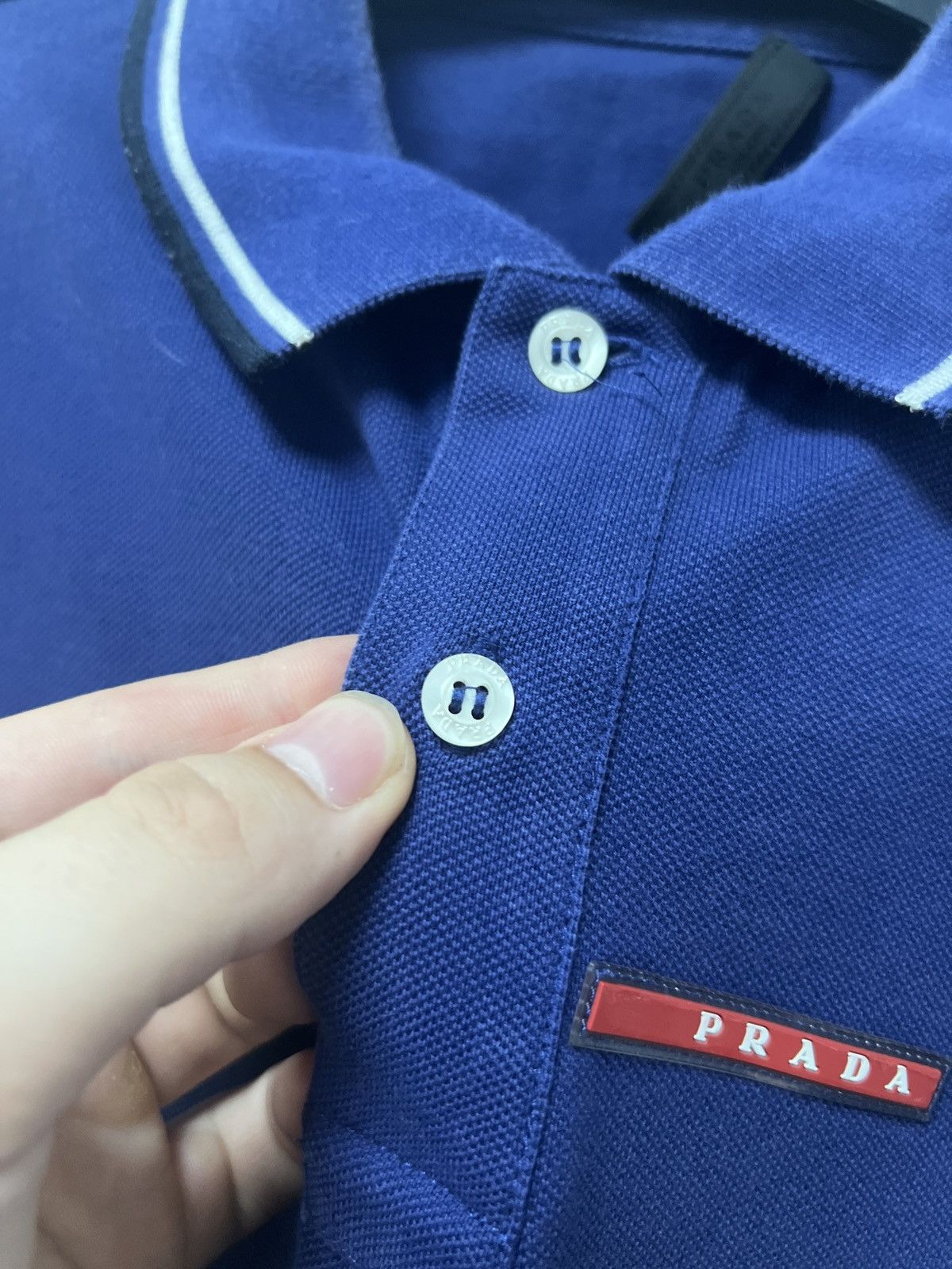 Prada Vintage Prada Polo T-Shirt Red Tab Mens Size XL Blue Size US XL / EU 56 / 4 - 8 Thumbnail