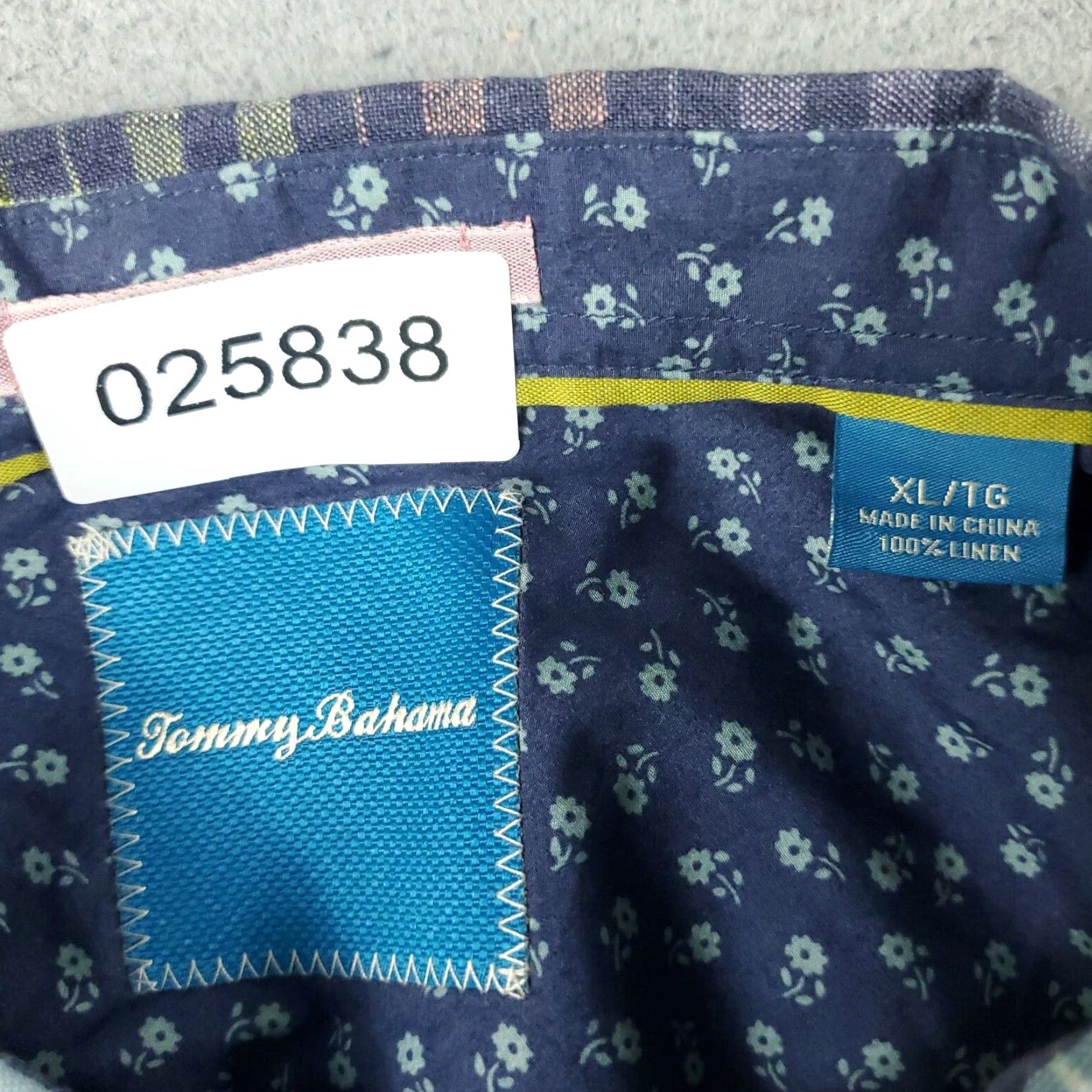 Tommy Bahama Tommy Bahama Shirt Mens XL Blue Yellow Check Linen Button Up Long Sleeve Size US XL / EU 56 / 4 - 6 Thumbnail