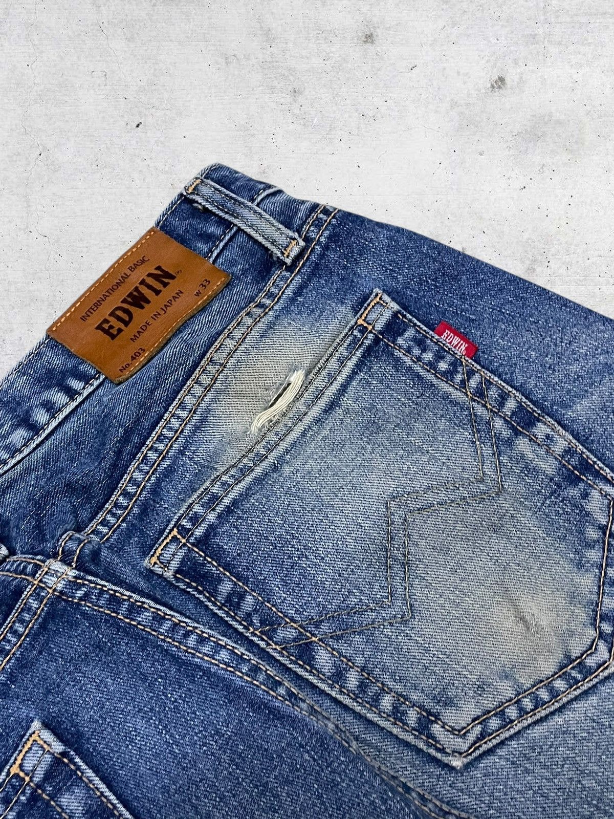 Edwin VINTAGE EDWIN DESIGNER 90S JAPAN MUDWASH DISTRESSED OG DENIM Size US 33 - 15 Thumbnail