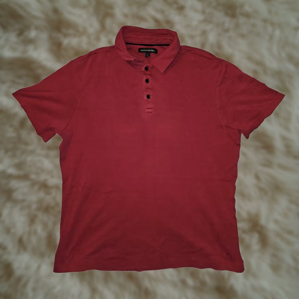 Banana Republic Banana Republic Polo Shirt Mens Large Short Sleeve Maroon Golf Casual Preppy Embroidered Logo Cotton Regular Size US L / EU 52-54 / 3 - 1 Thumbnail