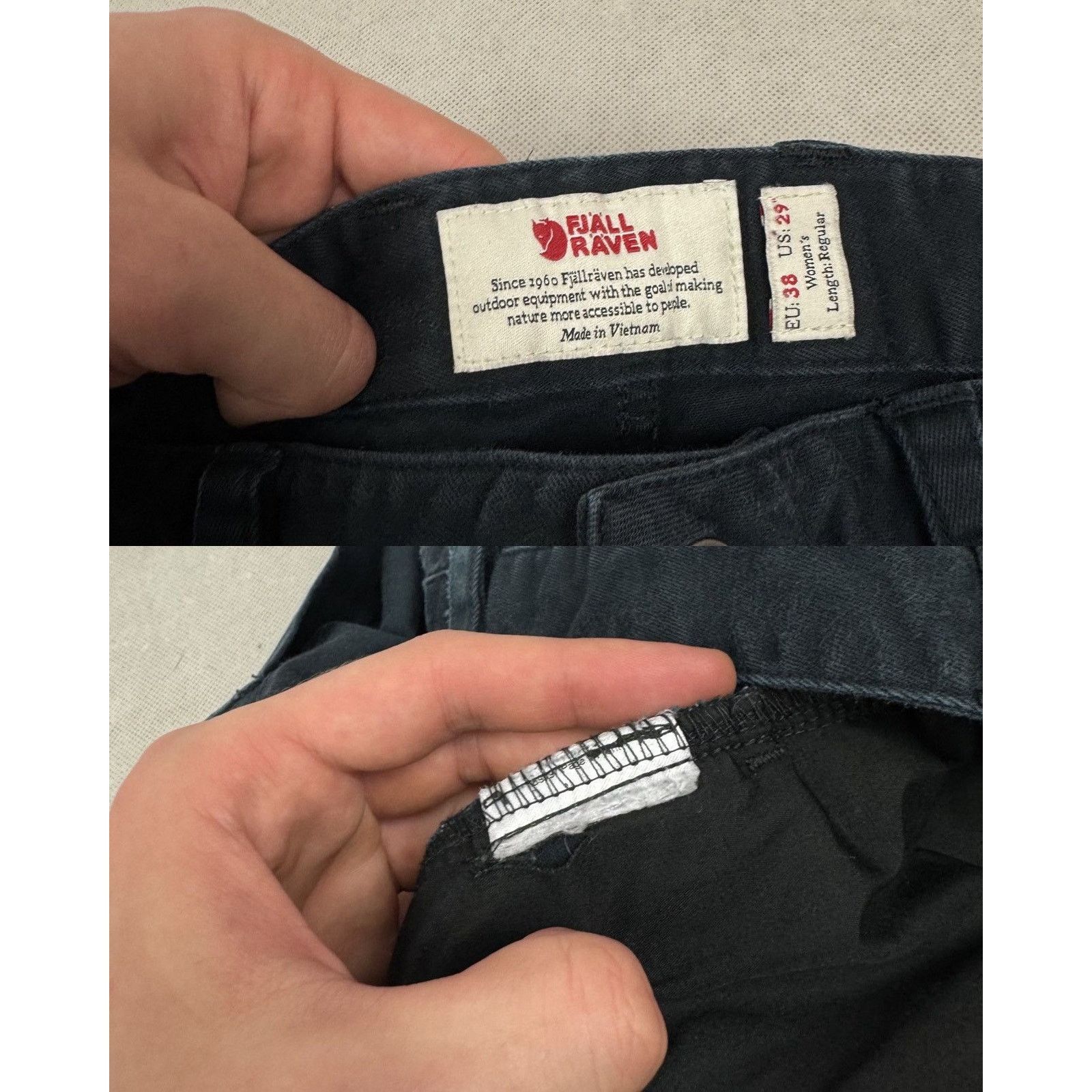 Fjallraven Fjallraven Women's navy Skinny Leg Mid Rise Cargo Pants 29 Size 29" - 2 Thumbnail