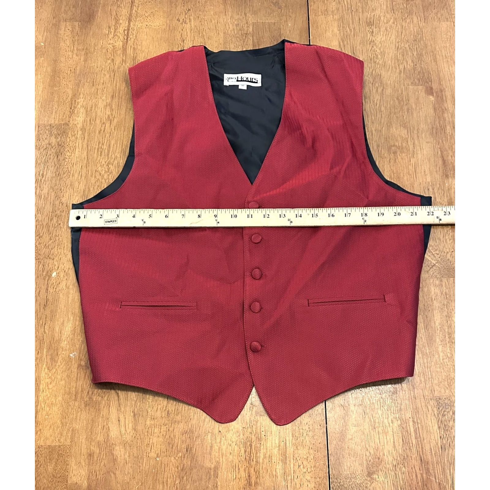 Vintage VINTAGE Vest Men’s Medium After Hours 90s Formal Suit Red Size 40R - 5 Thumbnail