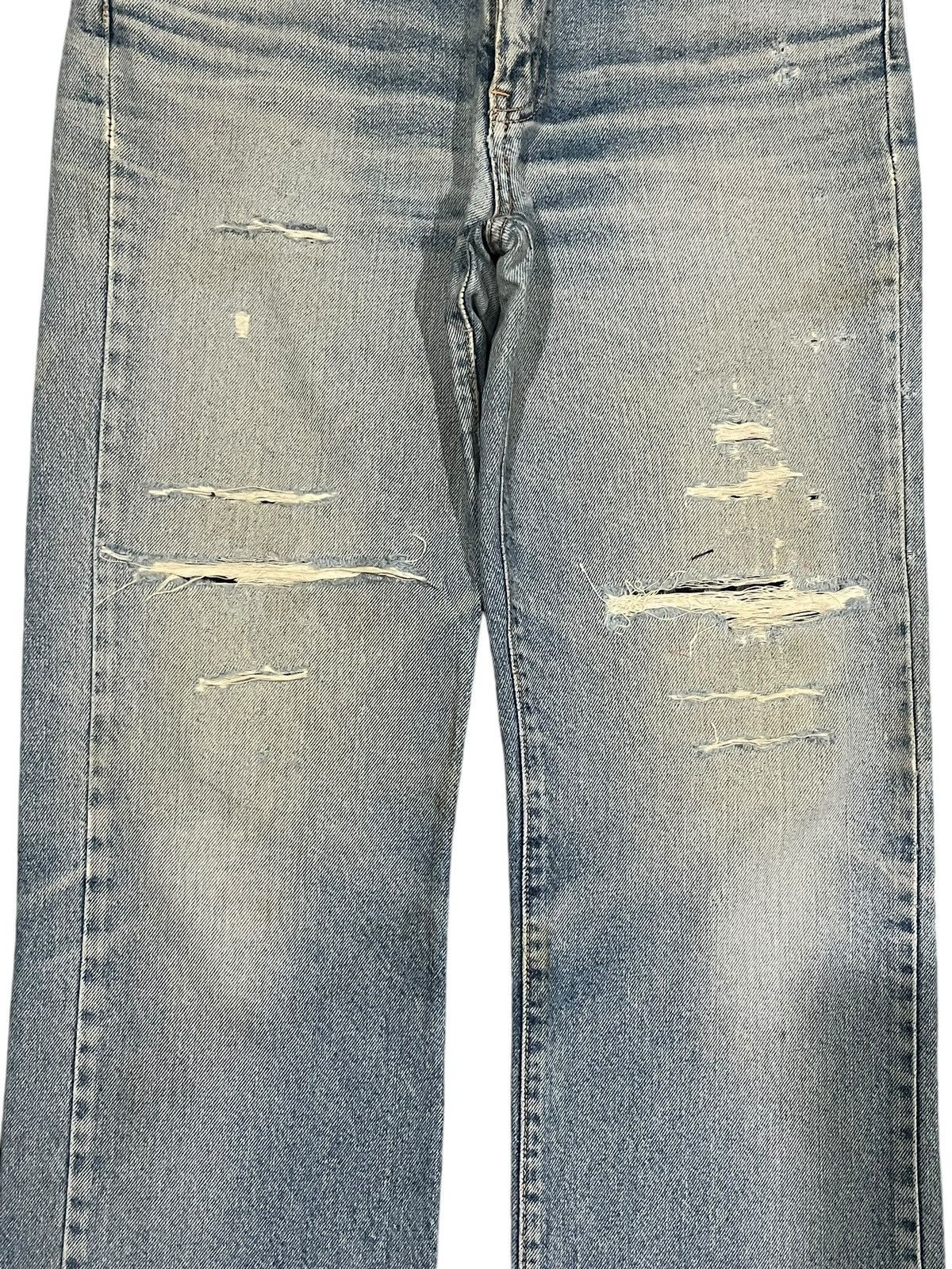Edwin Vintage Japanese Brand Blue Washed Distressed Wide Leg Jeans Size US 30 / EU 46 - 6 Thumbnail
