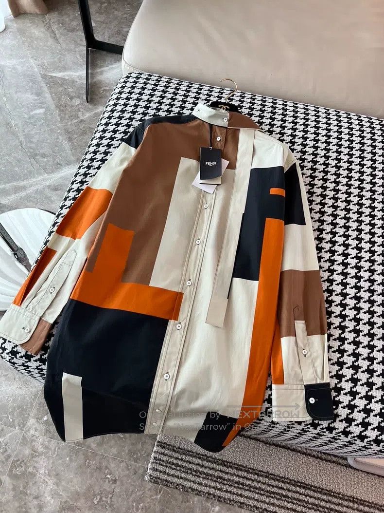 Fendi Fendi Geometric color combination shirt dress Size XS / US 0-2 / IT 36-38 - 3 Thumbnail