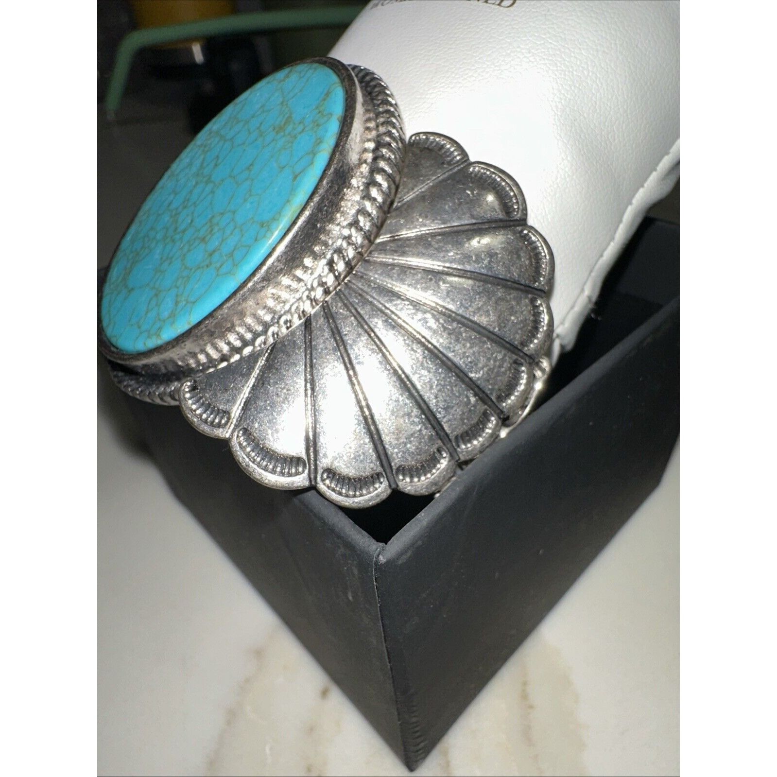 Other Blue Turquoise Silver Western Southwest Stretch Bracelet Ran Size ONE SIZE - 4 Thumbnail