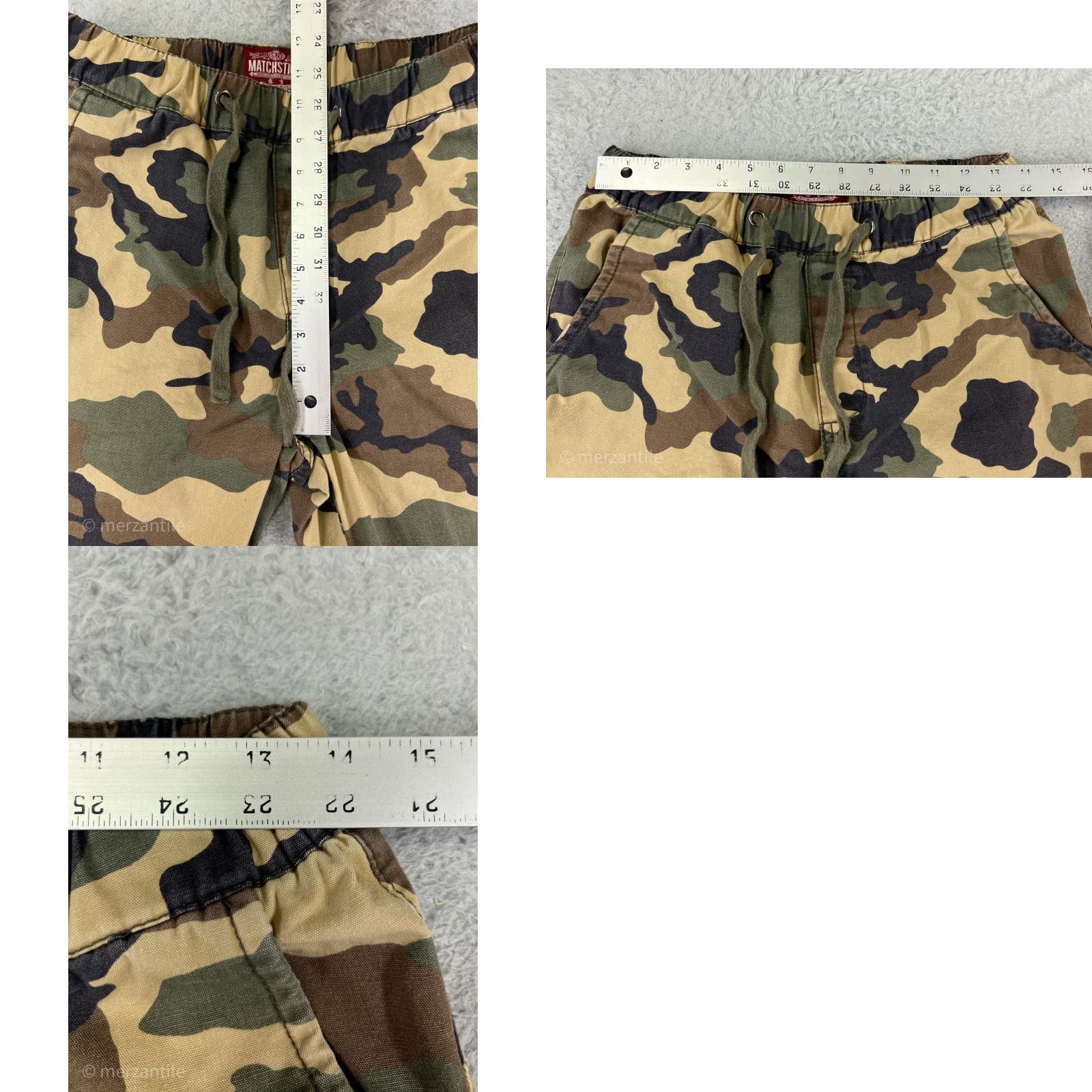Vintage Matchstick Pants Womens 6 Green Woodland Camo Jogger Cargo 100% Cotton Size 28" / US 6 / IT 42 - 9 Thumbnail