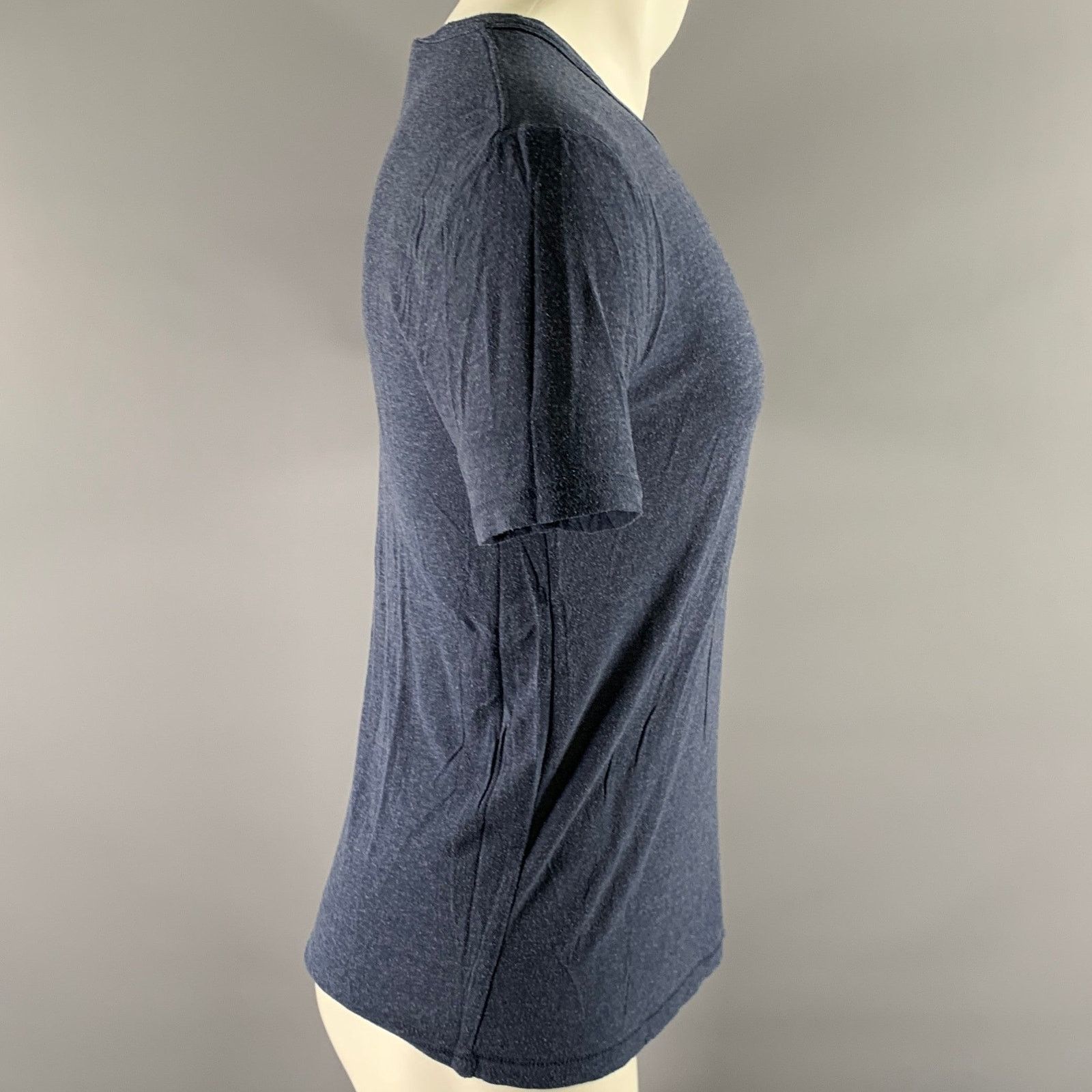 Alexander Wang ALEXANDER WANG XS Navy Textured Silk Rayon Muscle T-shirt Size US XS / EU 42 / 0 - 2 Thumbnail