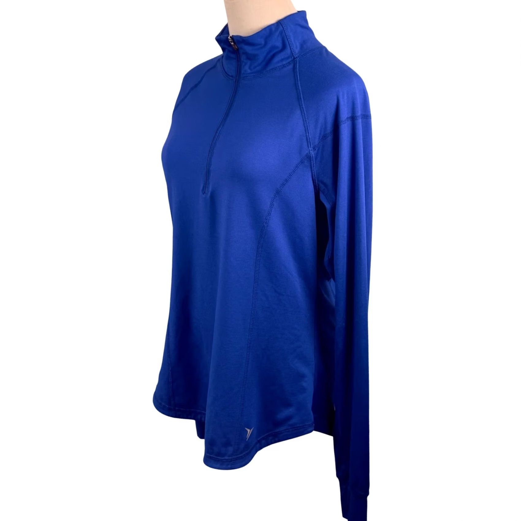 Old Navy Old Navy Womens L 1/4 Zip Pullover Blue Thumbholes Athleisure Gorpcore Raglan Sleeve Reflective Moisture Wicking 1/4 Zip Long Sleeve Semi-Fitted Size L / US 10 / IT 46 - 7 Thumbnail