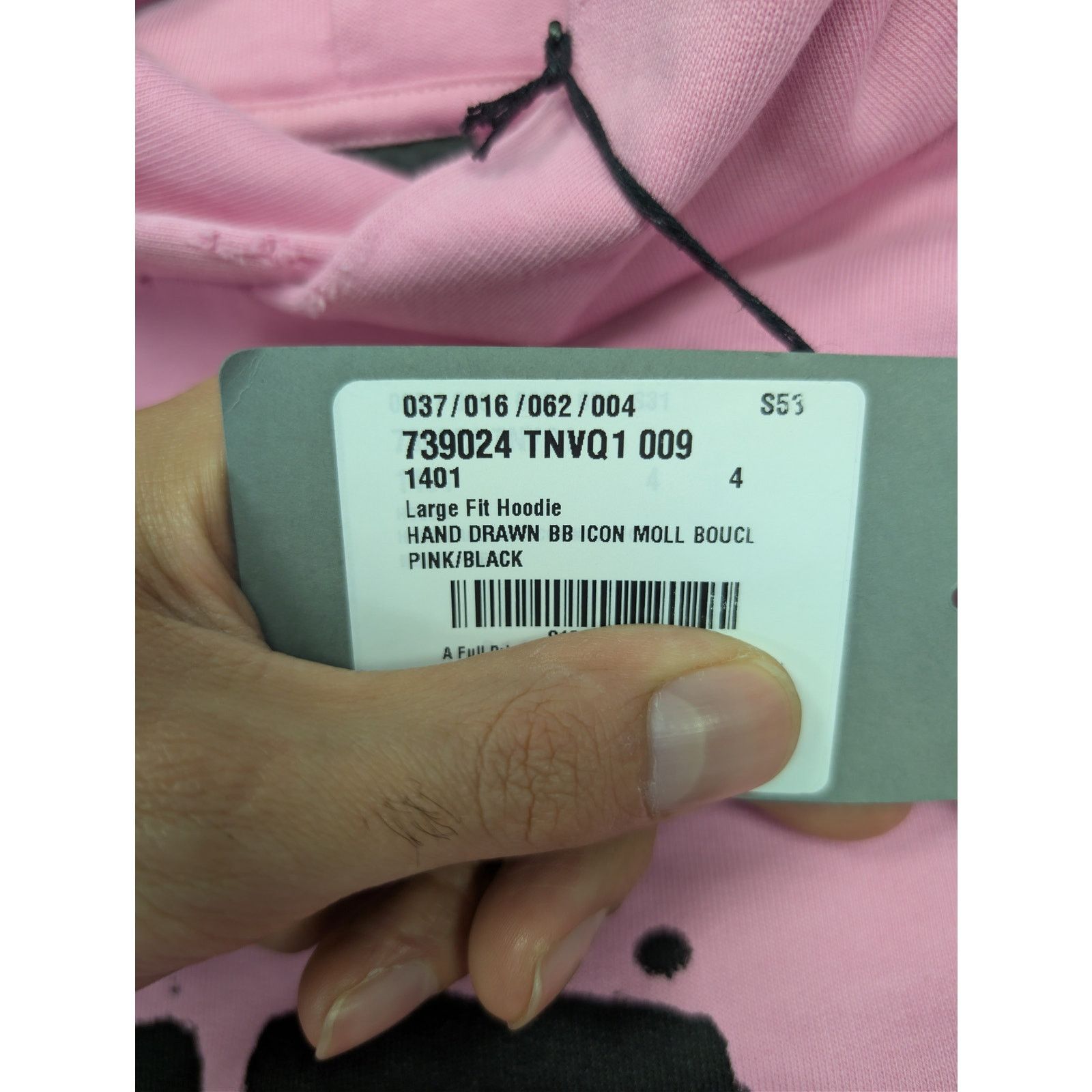 Balenciaga o1rshd1 Hand Drawn BB Icon Moll Boucle Large Fit Hoodie Pink Size US XL / EU 56 / 4 - 24 Thumbnail