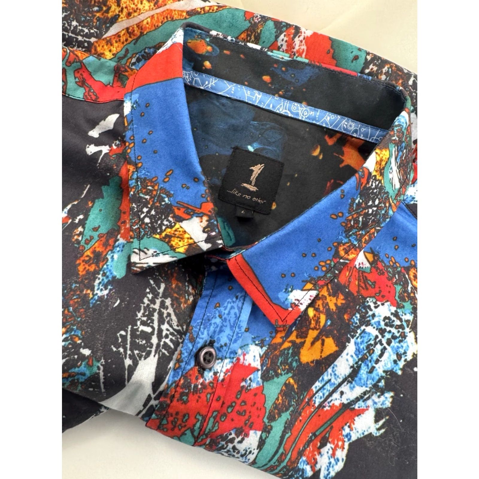 Other One Like No Other Colorful L Shirt Mens Long Sleeve Button-Up Multicolor 90s J4 Size US L / EU 52-54 / 3 - 4 Thumbnail