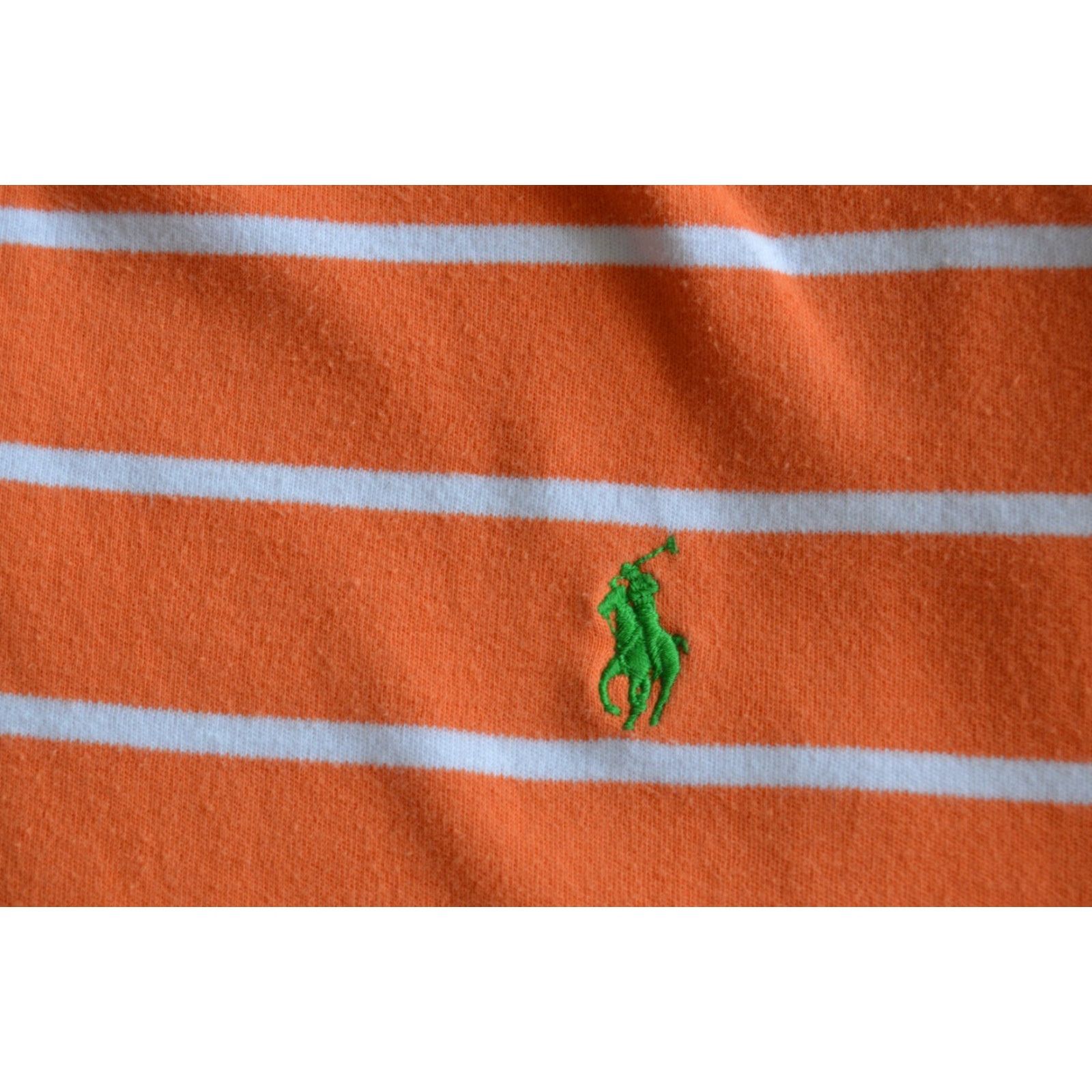 Polo Ralph Lauren VTG Polo Ralph Lauren Polo Shirt Mens XL Orange Stripe 100% Cotton Short Sleeve Classic Pony Logo Embroidered All Seasons Golf Rugby Walking Vintage Size US XL / EU 56 / 4 - 3 Thumbnail