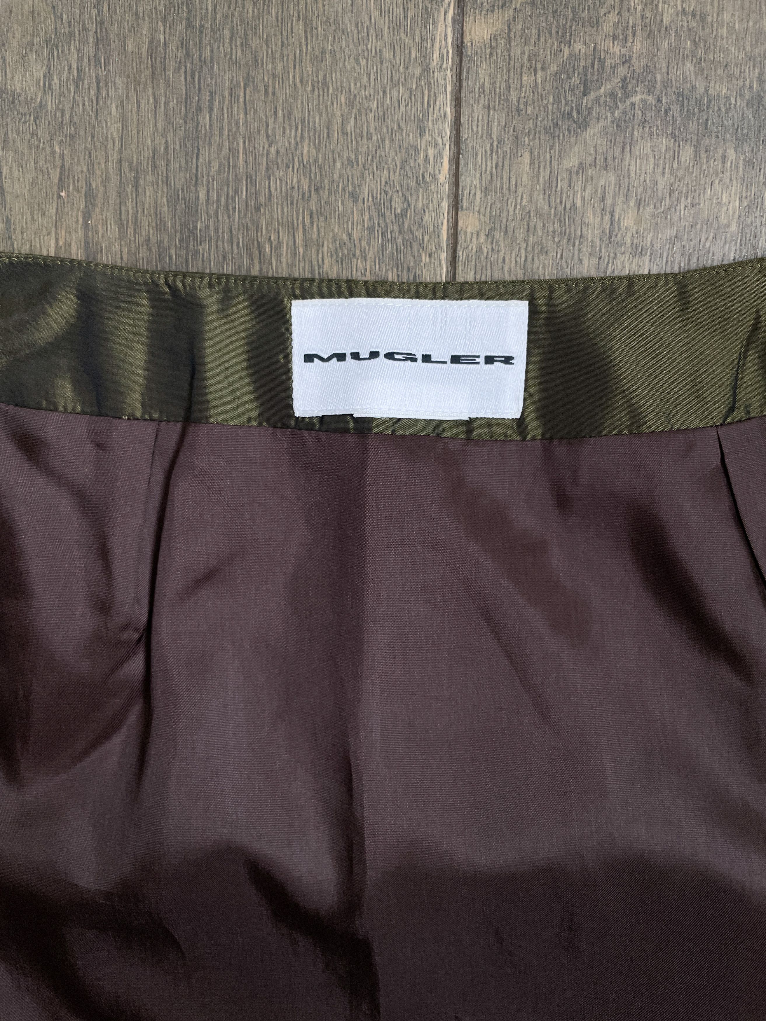 Mugler khaki puffer skirt Size 24" / US 00 / IT 34 - 6 Thumbnail