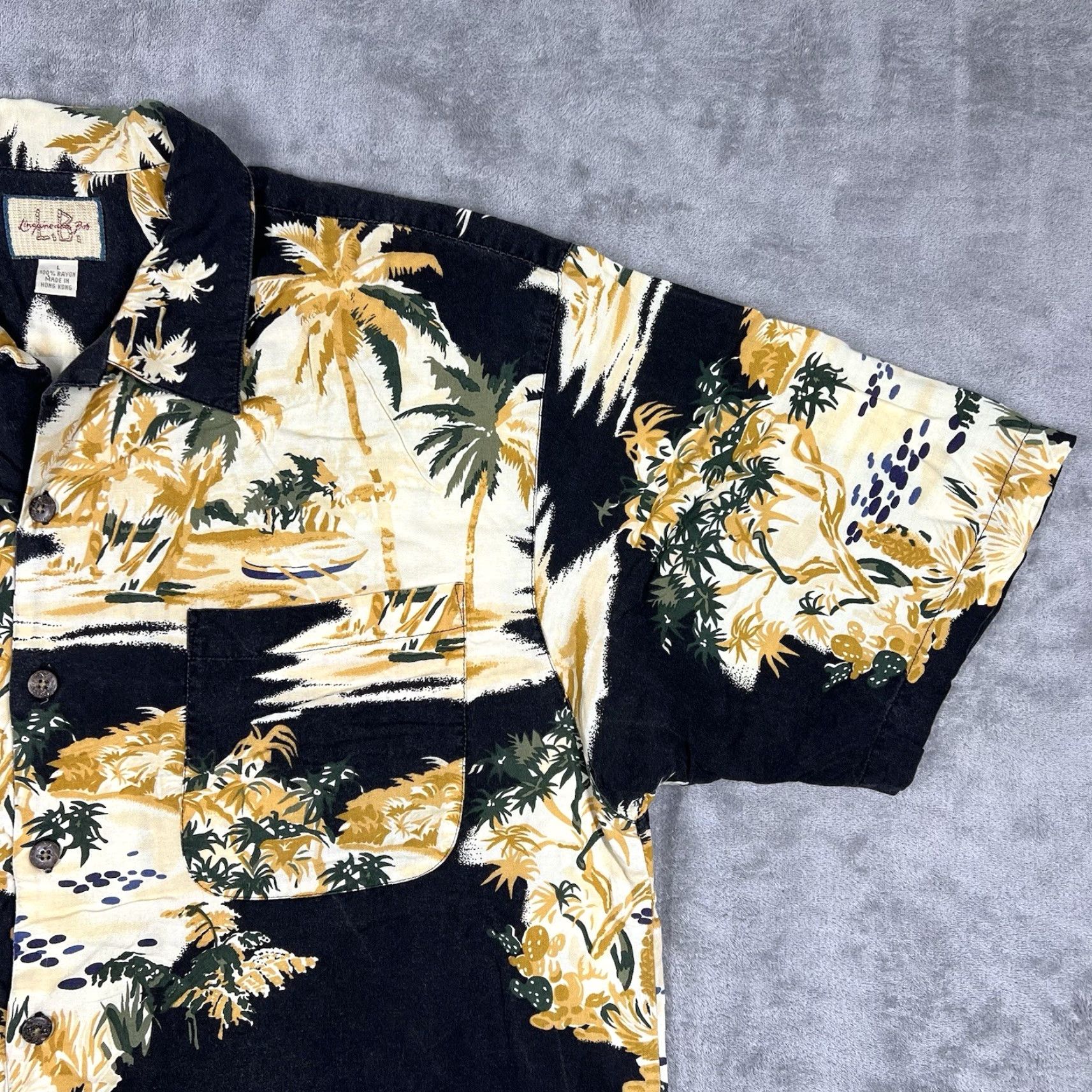 Vintage VINTAGE Linguine & Bob Hawaiian Shirt Men's Button Up Size L Blue Floral Short Sleeve Regular Button-Up 100% Rayon Size US L / EU 52-54 / 3 - 4 Thumbnail