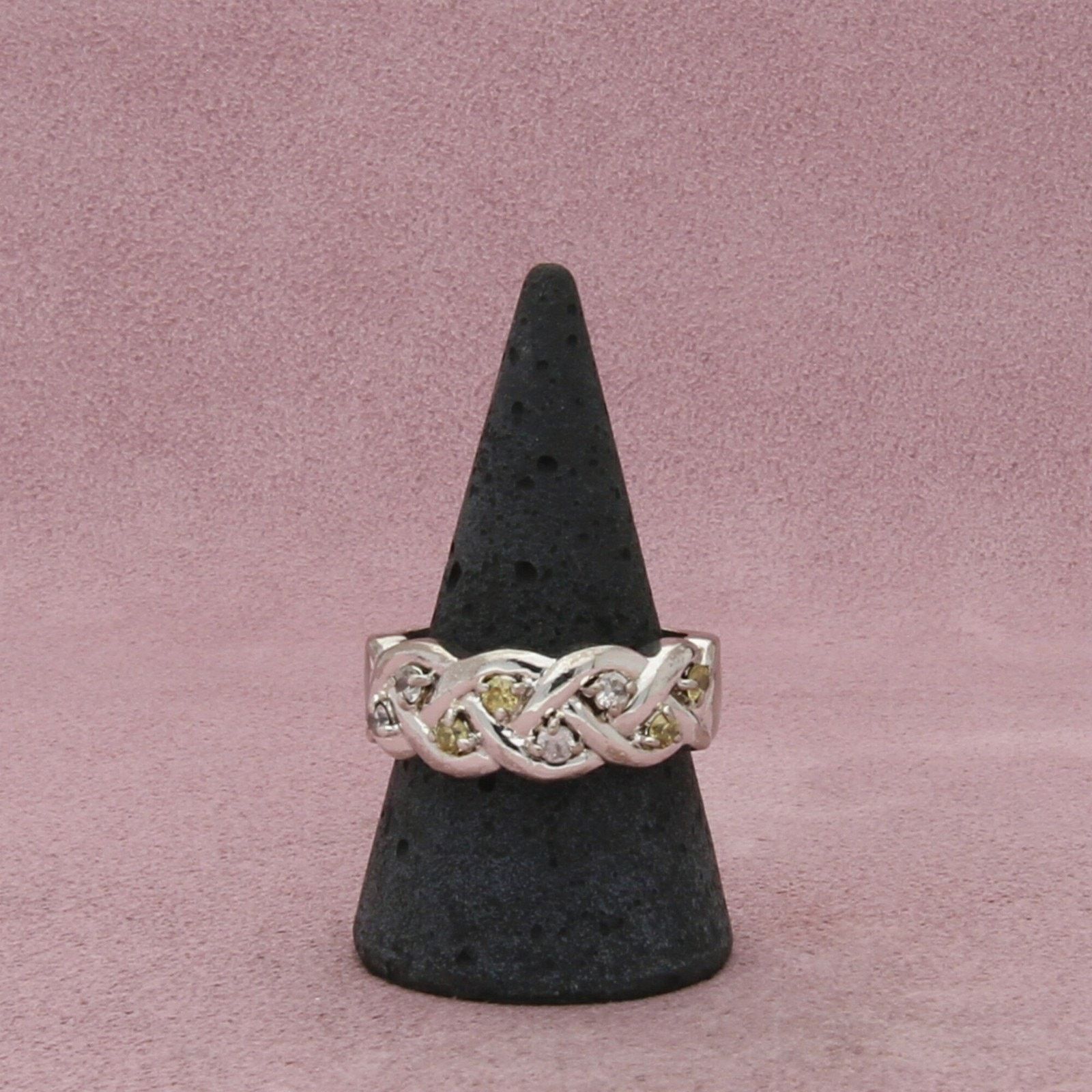 Sterling Silver sterling silver braided round-cut cz band ring size 10.5 Size ONE SIZE - 3 Thumbnail