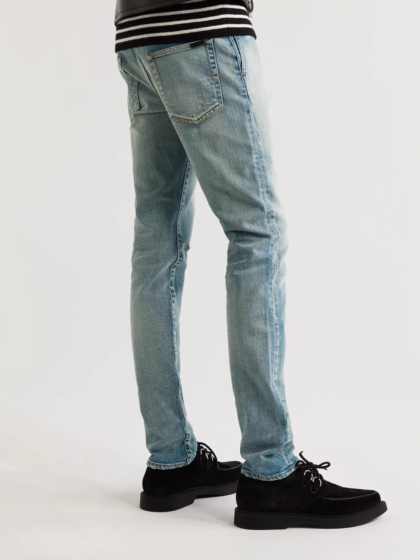 Saint Laurent Paris Saint Laurent D02 SK Skinny Jeans 4568 Ripped Side 27-36 Size US 27 - 6 Thumbnail