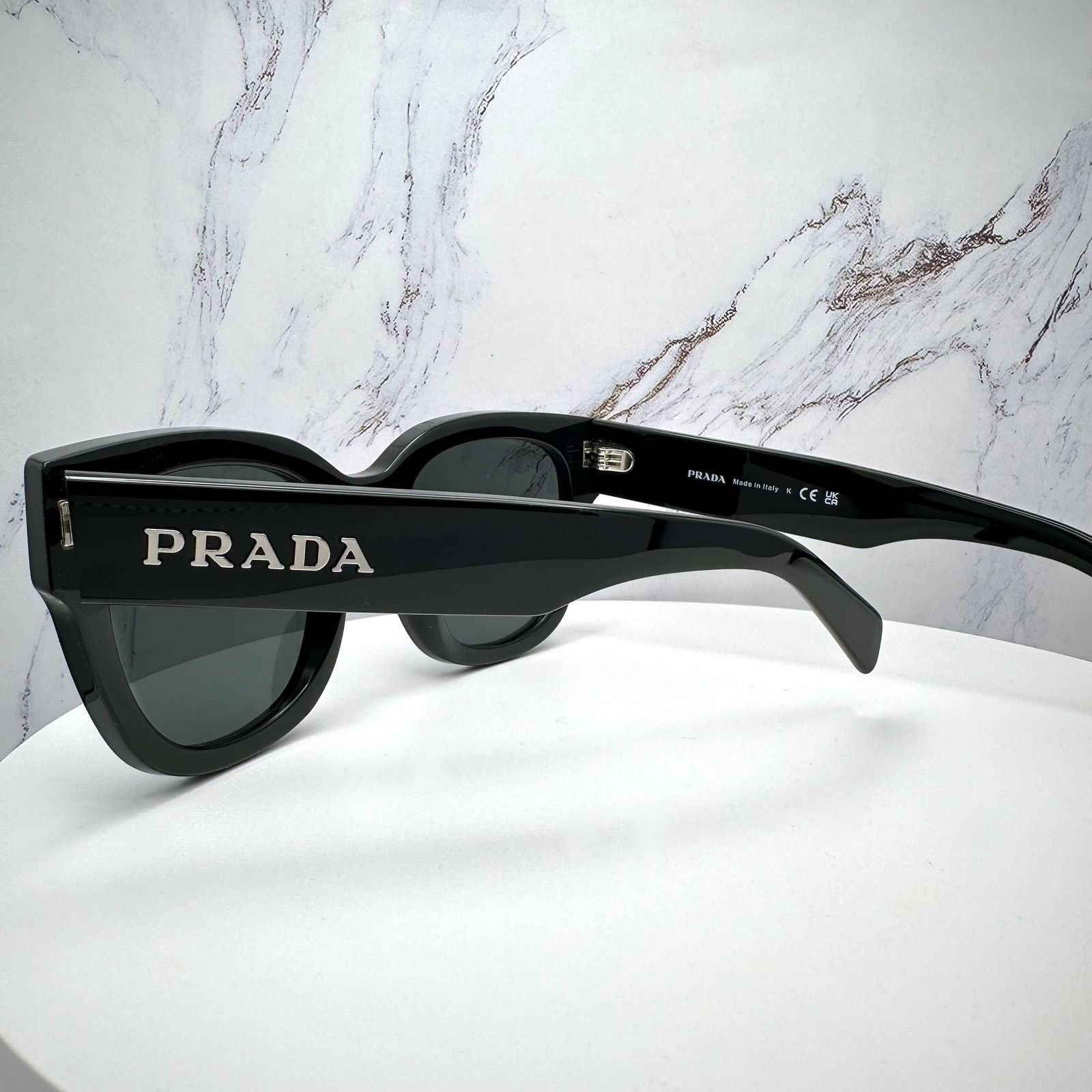 Prada New PRADA Sunglasses Black Square Acetate Grey Lens Size ONE SIZE - 17 Thumbnail
