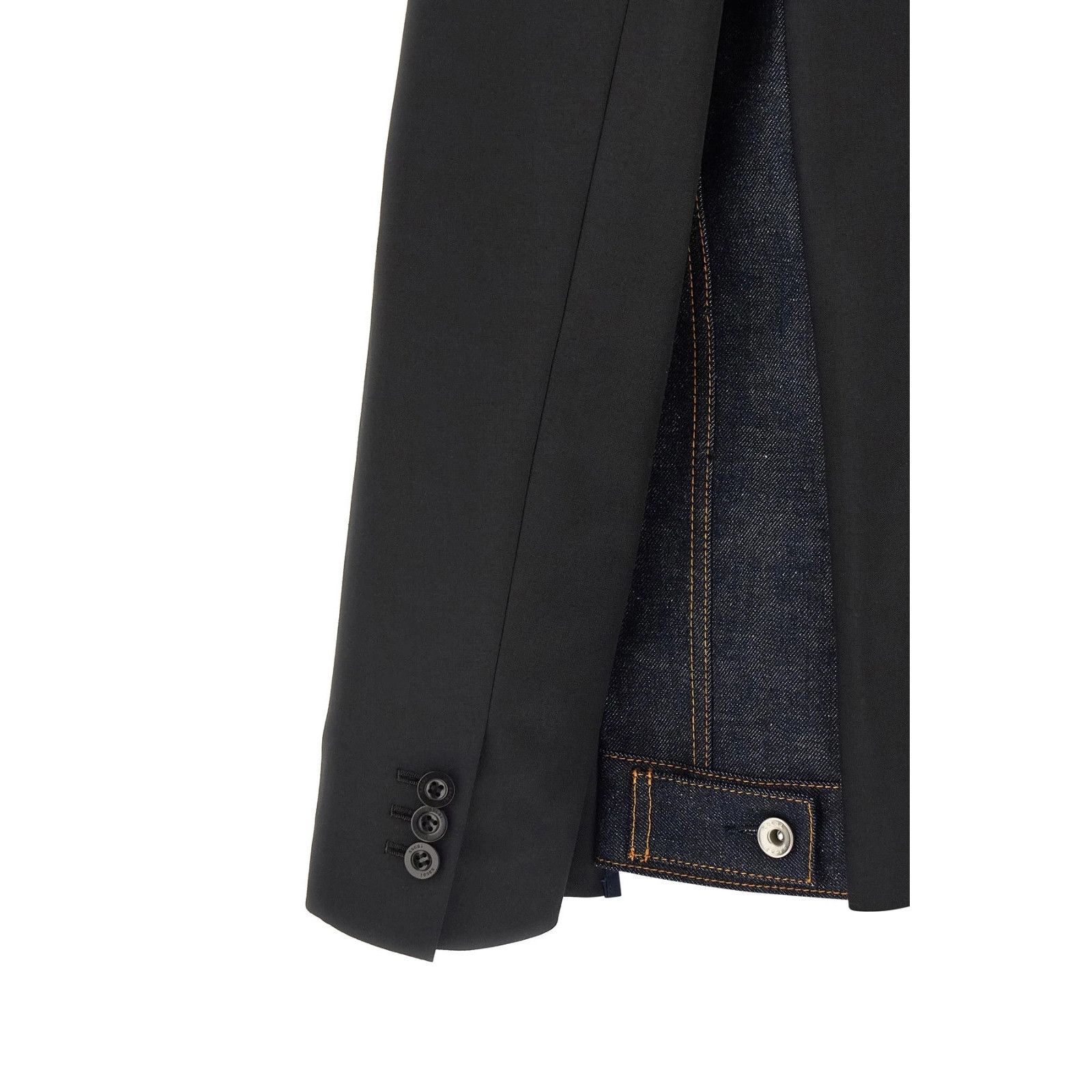 Sacai SACAI Denim Insert Black Wool Blazer New & Authentic (Men's Size US L / EU 52-54 / 3 - 4 Thumbnail
