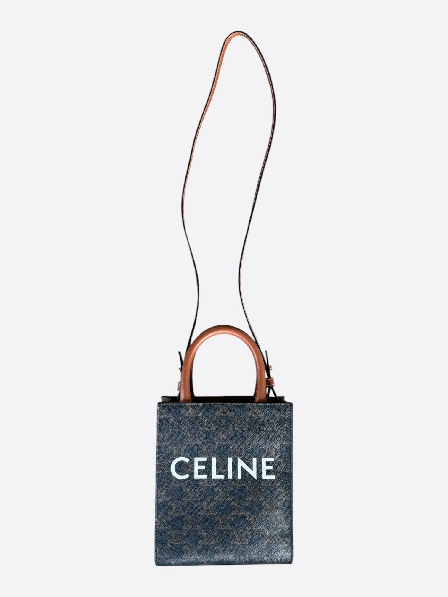 Celine Celine Brown & Black Cabas Mini Vertical Tote Bag Size ONE SIZE - 6 Thumbnail