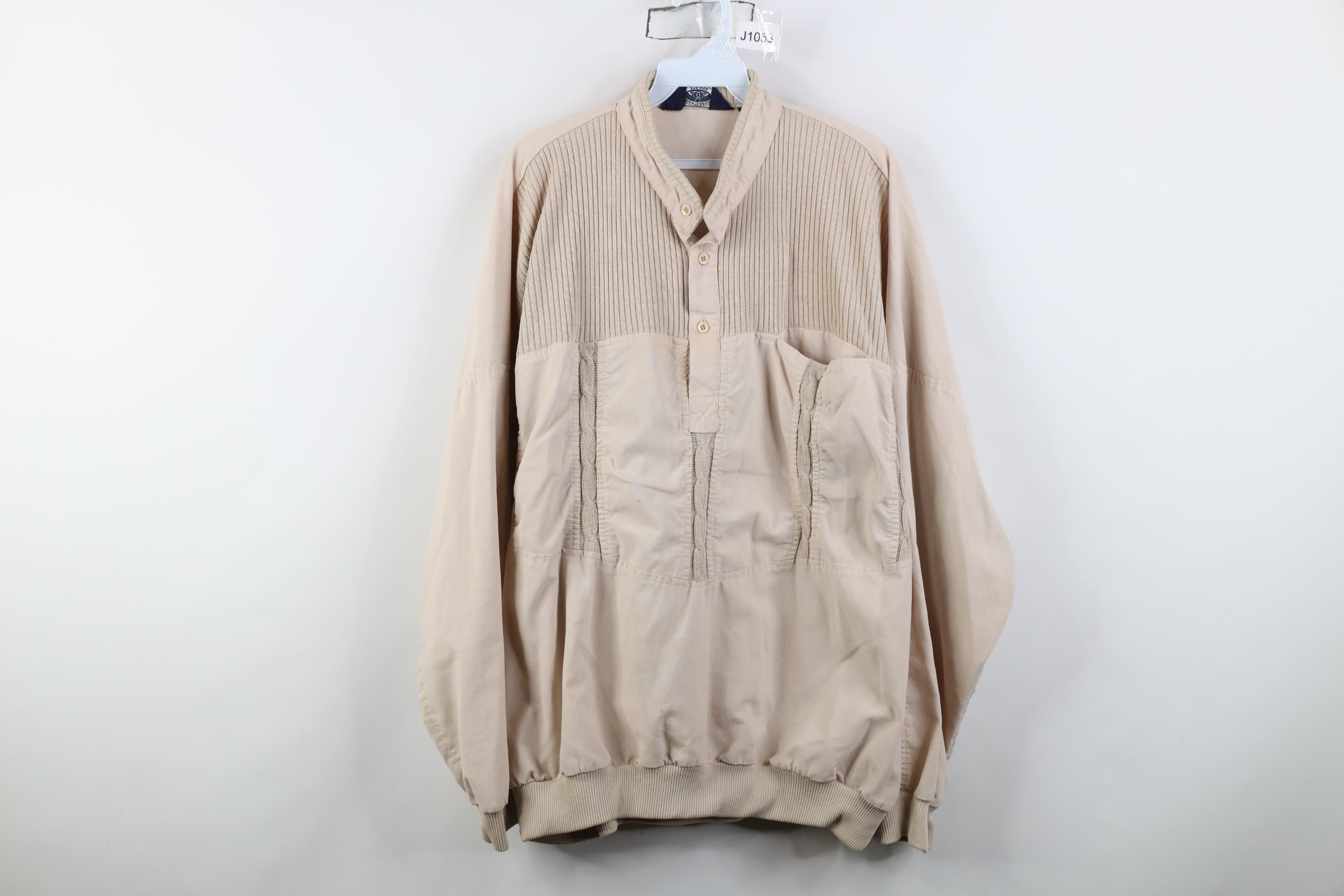 Vintage Vintage 90s Streetwear Cable Ribbed Knit Pullover Polo Shirt Size US XL / EU 56 / 4 - 1 Thumbnail