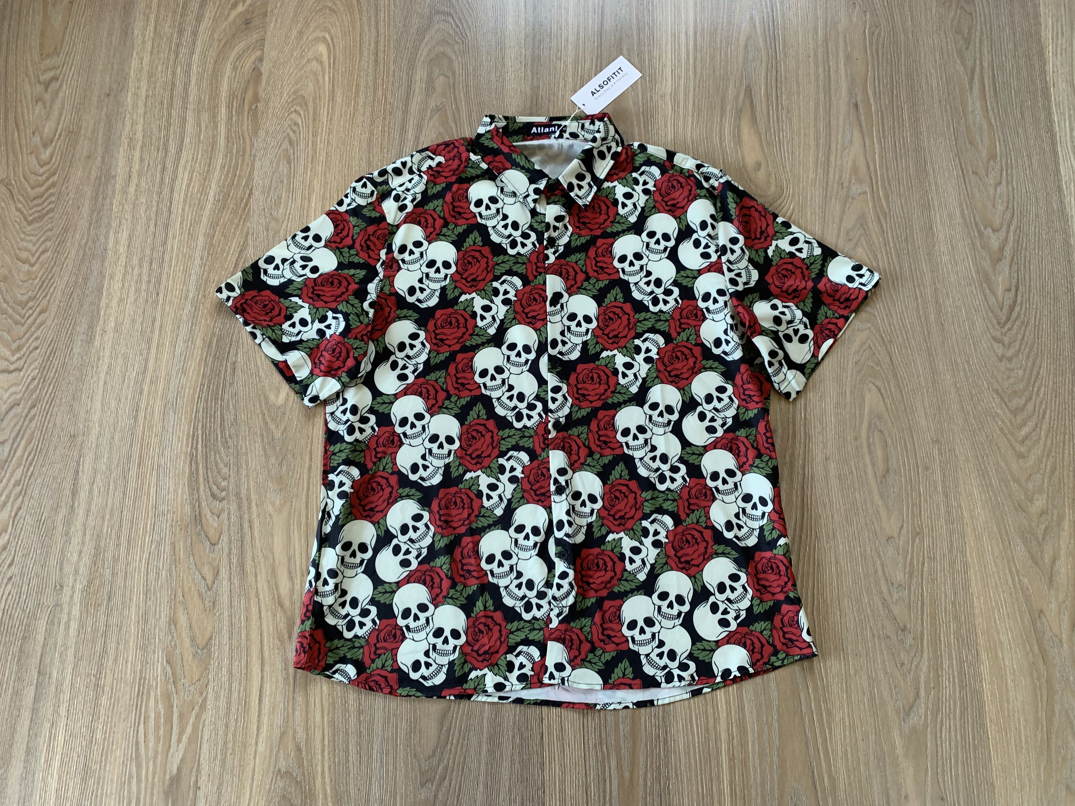 Other Alsofitit Skull Printed Breathable Button Up Hawaiian Shirt Size US XL / EU 56 / 4 - 1 Thumbnail