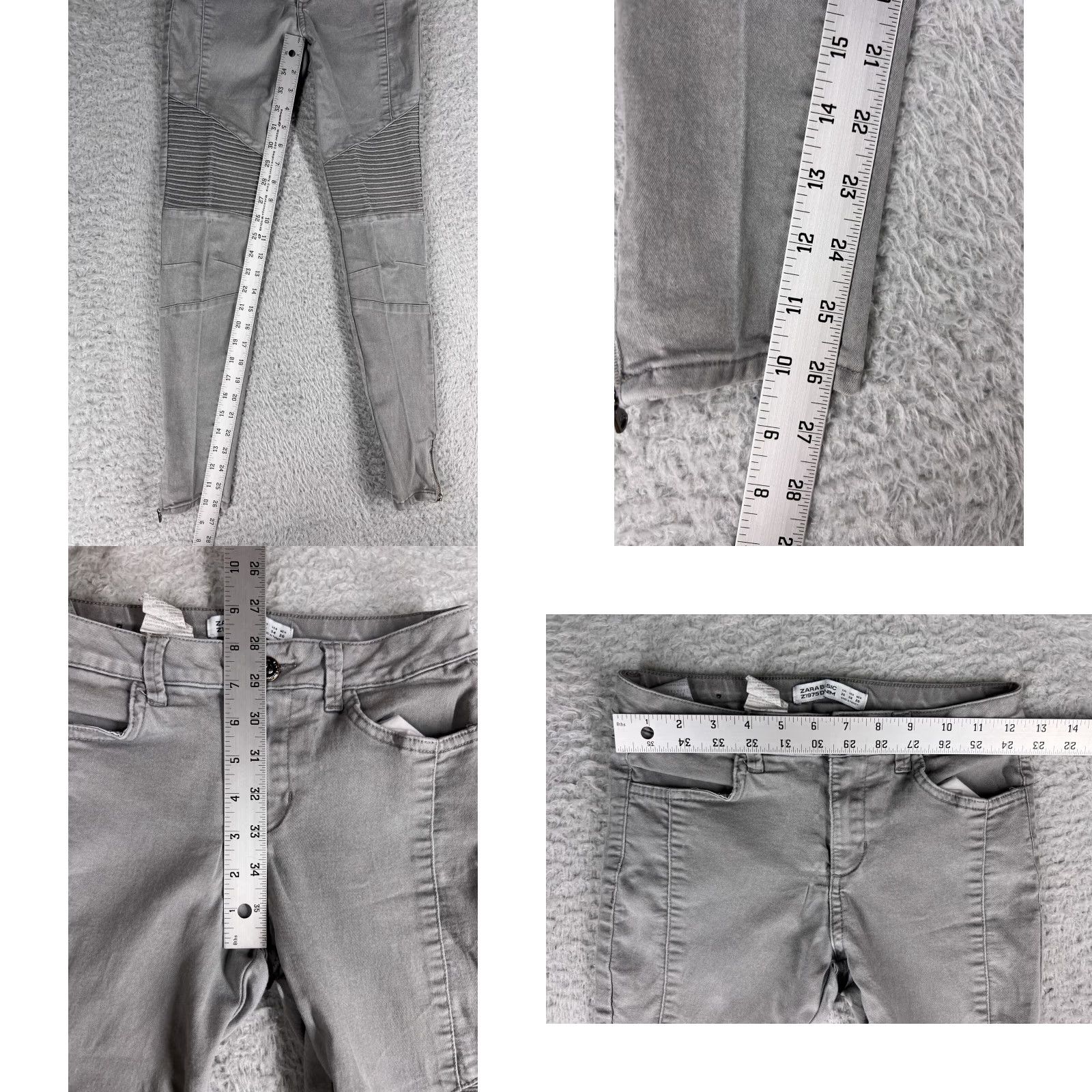 Zara VINTAGE Zara Basic Jeans Women's Regular Fit 26in Inseam Gray Cotton Blend Tapered 80s, 90s Designer Style Women Size 27" / US 4 / IT 40 - 8 Thumbnail
