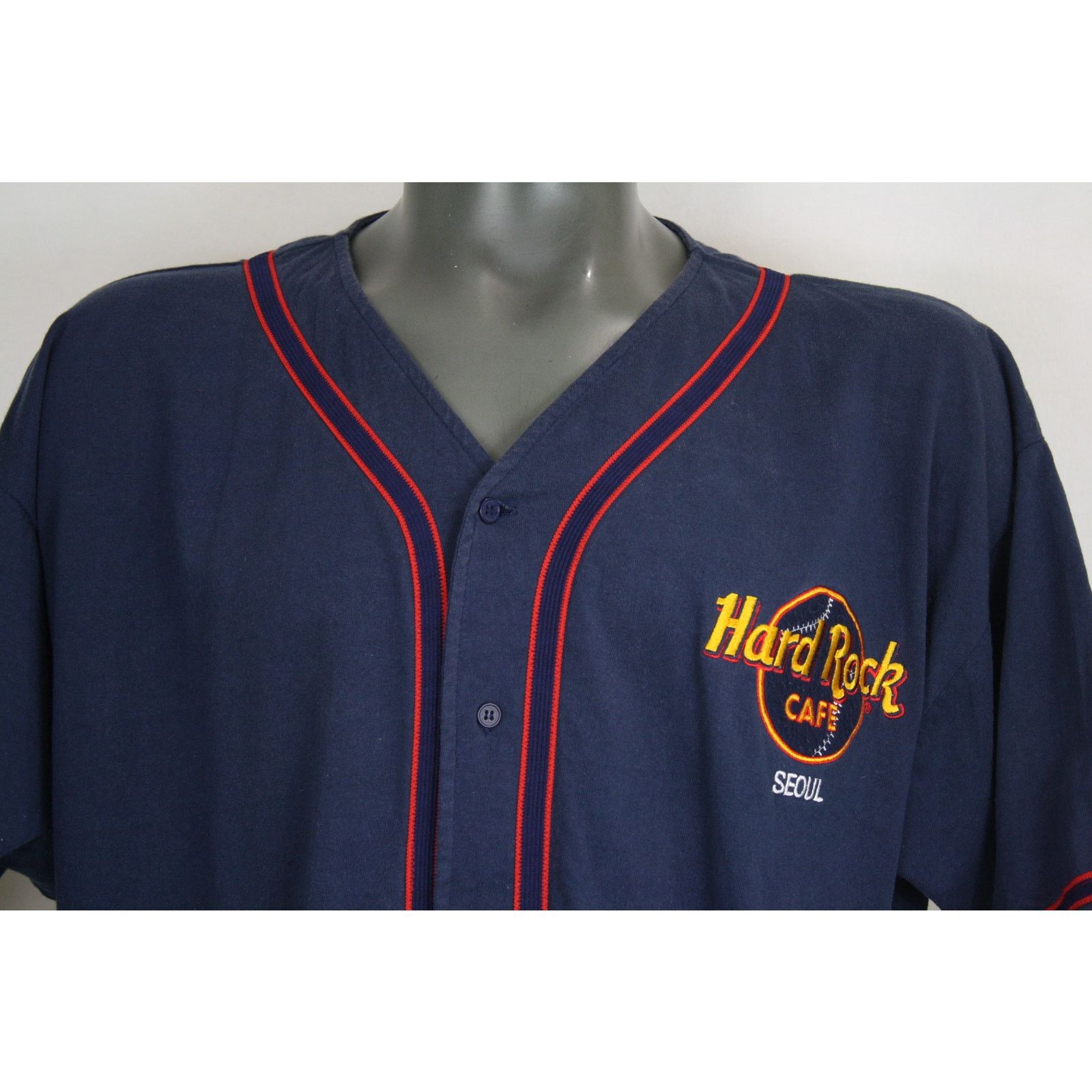 Hard Rock Cafe × Vintage Vintage Hard Rock Cafe Seoul Baseball Jersey Korea Shirt Size US L / EU 52-54 / 3 - 2 Thumbnail