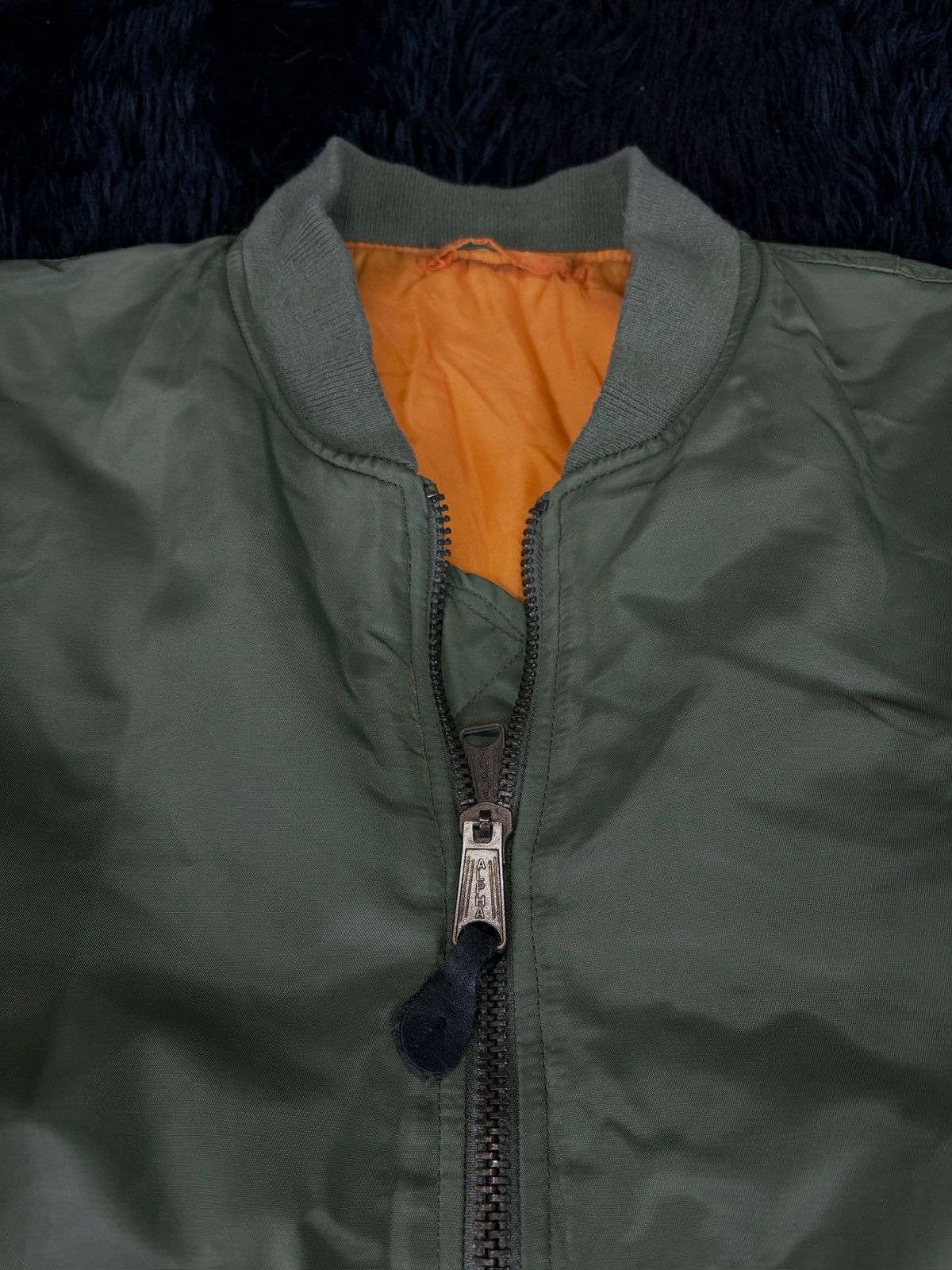 Vintage Vintage MA-1 Alpha Flight Military Khaki Bomber Jacket Size US L / EU 52-54 / 3 - 3 Thumbnail