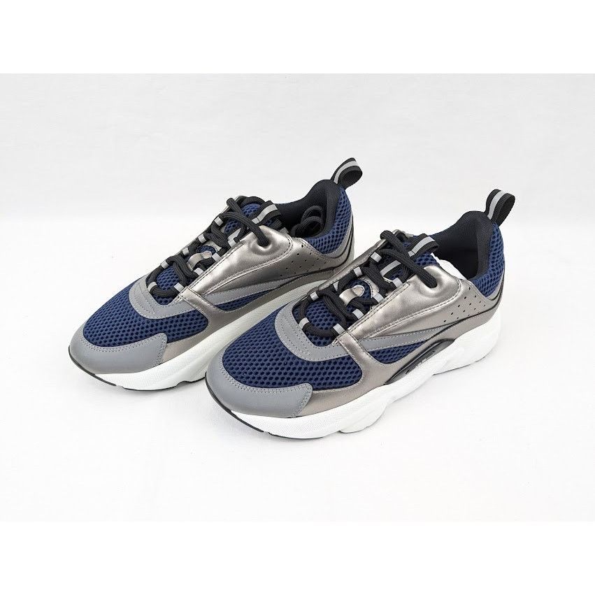Dior o1rshd1 B22 Calfskin Mesh Sneakers in Grey/Blue Size US 8 / EU 41 - 18 Thumbnail