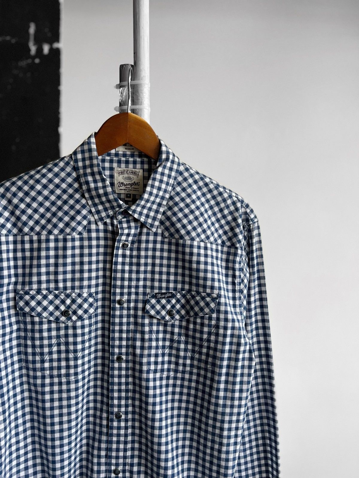 Designer × Wrangler Wrangler Mens Authentic Checked Long Sleeve Snap Shirt Size US M / EU 48-50 / 2 - 2 Thumbnail