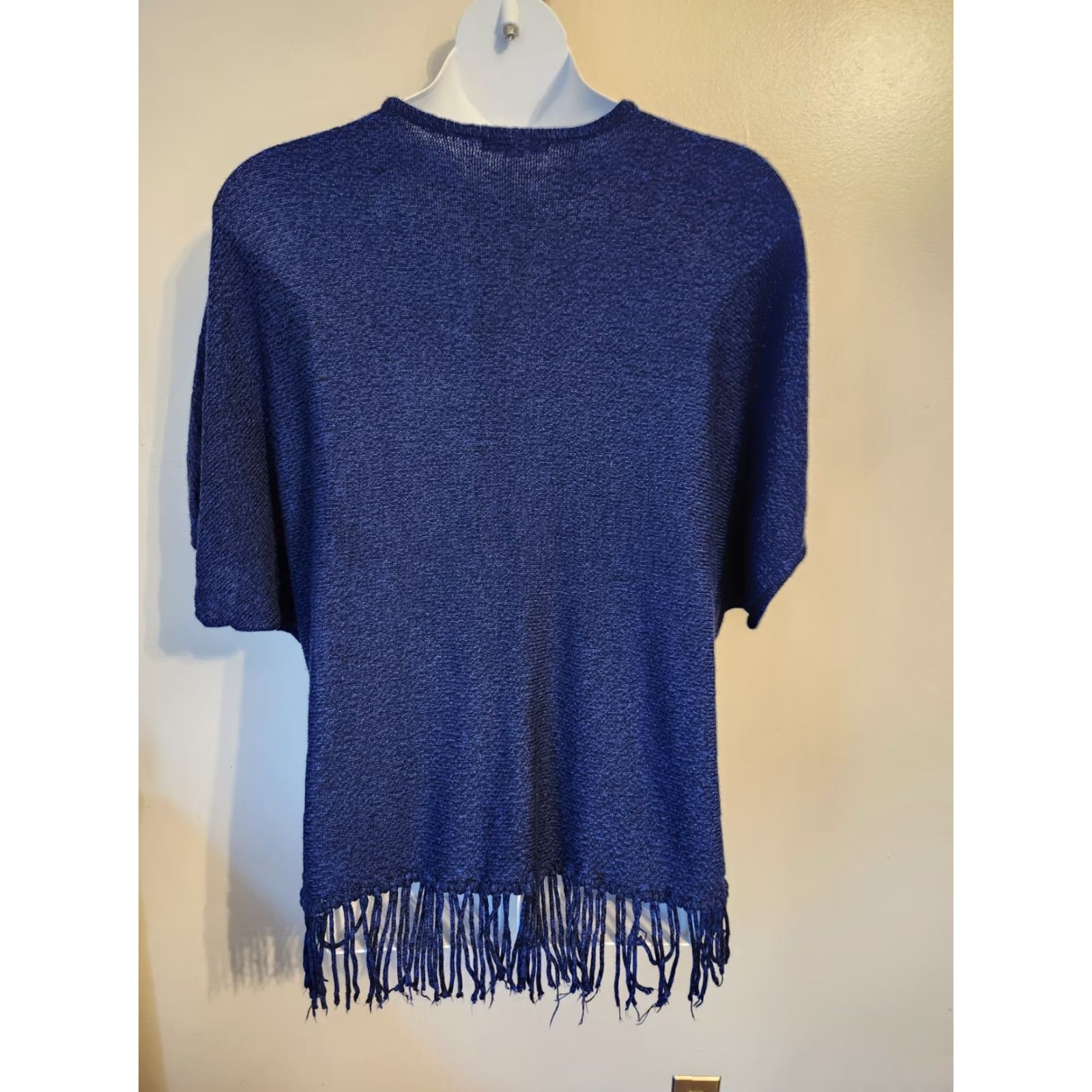 Vintage Relativity Womens Blue Knit Batwing Fringe Crewneck Pullover Sweater 3X Size Plus Size Simpli-Consult Legacy Size XXL / US 16-18 / IT 52-54 - 5 Thumbnail