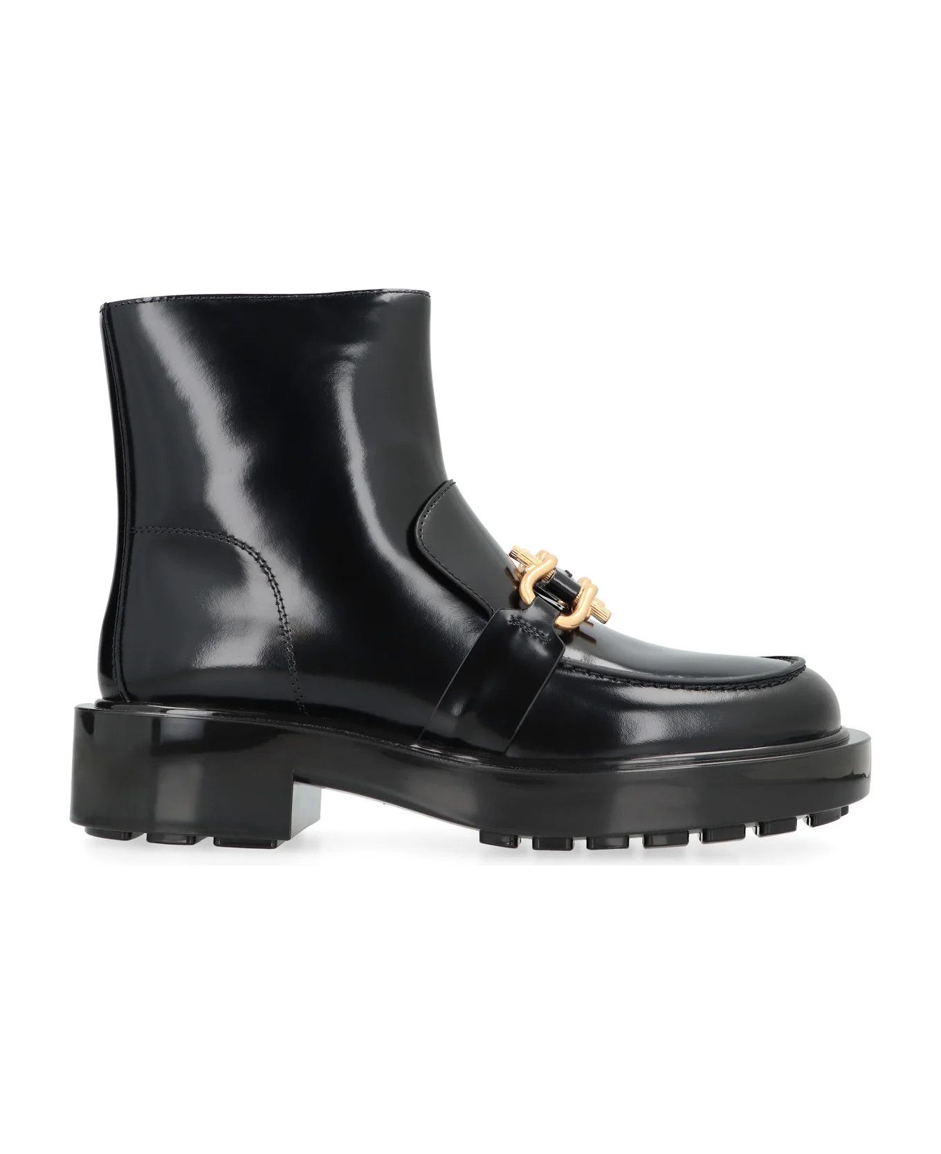 Bottega Veneta o1y0725 Leather Ankle Boots in Black Size US 7 / IT 37 - 1 Thumbnail