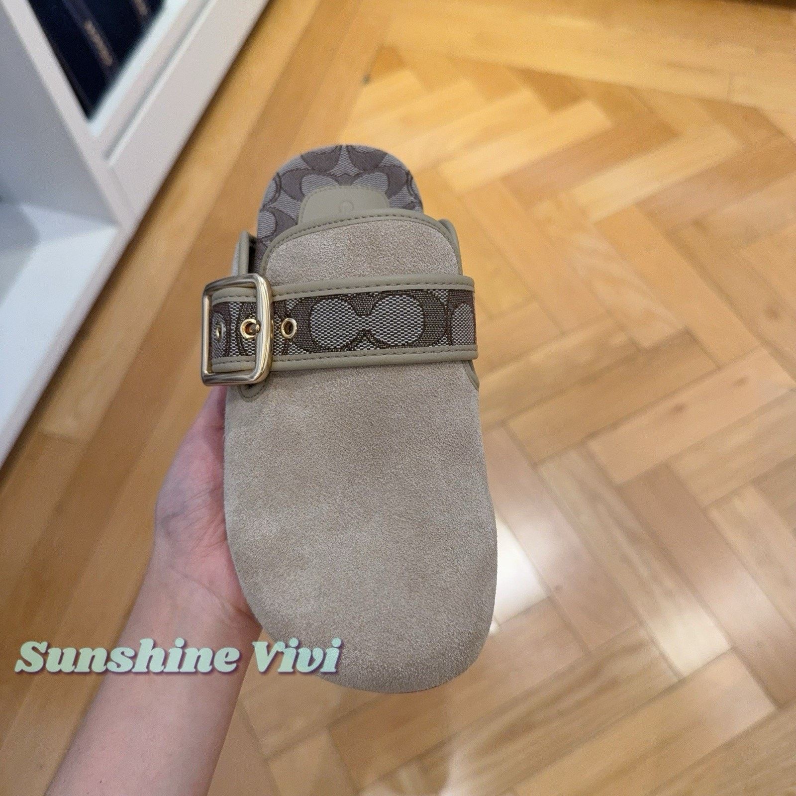 Coach NWT Coach Woman Archival Buckle Clog Shoes Oat Suede CCO05 Size US 10 / IT 40 - 1 Thumbnail