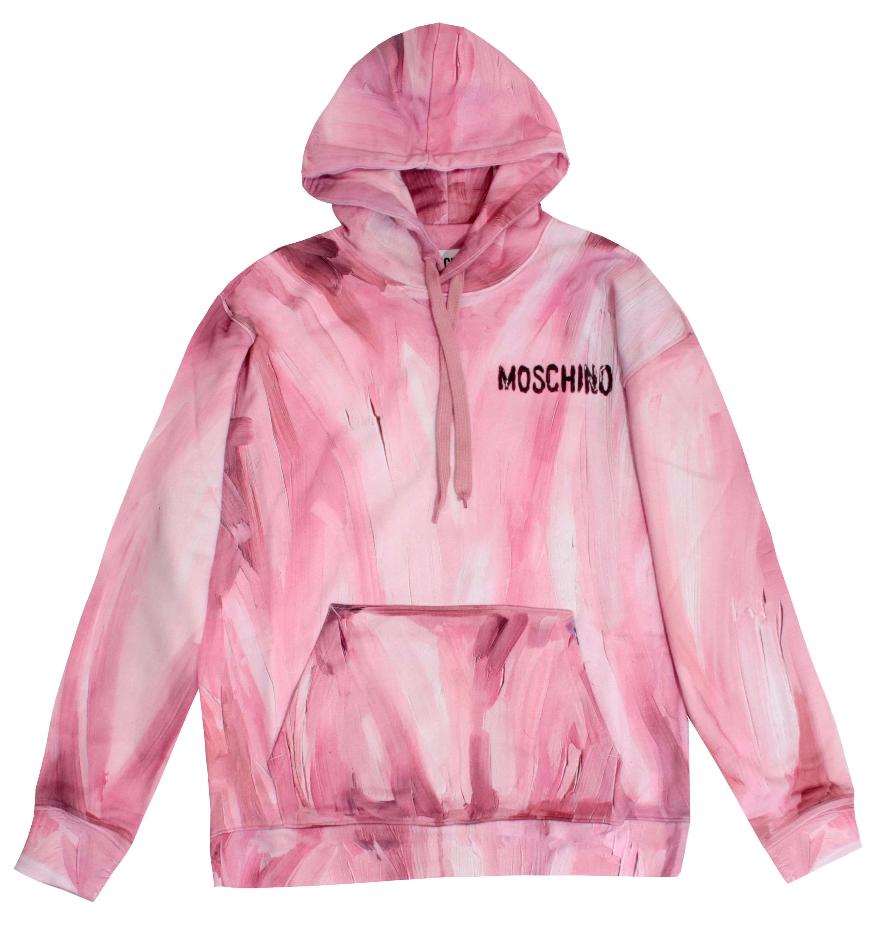Moschino o1y0225 Logo Hoodie in Pink/White Size US S / EU 44-46 / 1 - 1 Thumbnail