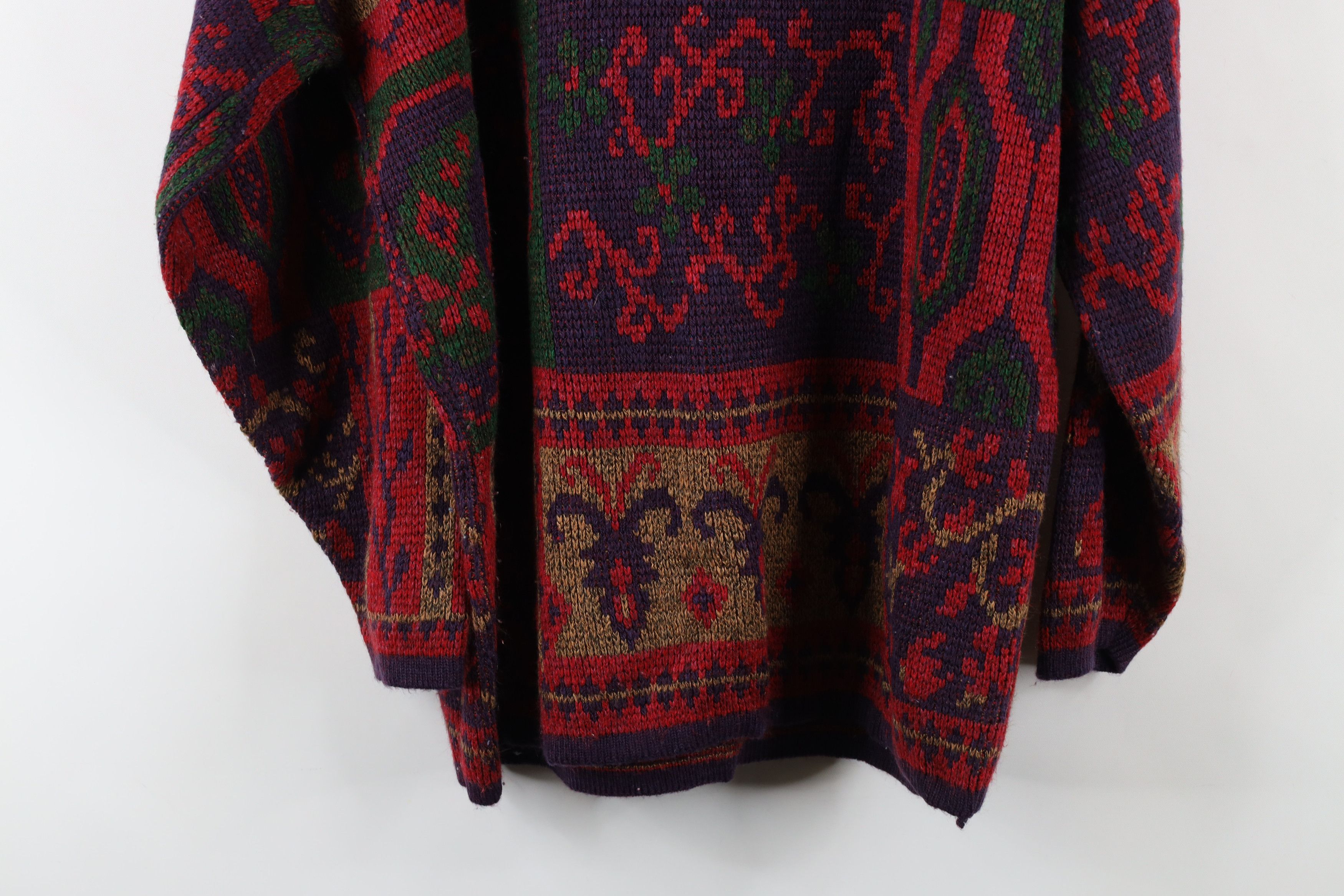 Vintage Vintage 90s Streetwear Paisley Fair Isle Knit Sweater USA Size XL / US 12-14 / IT 48-50 - 12 Thumbnail