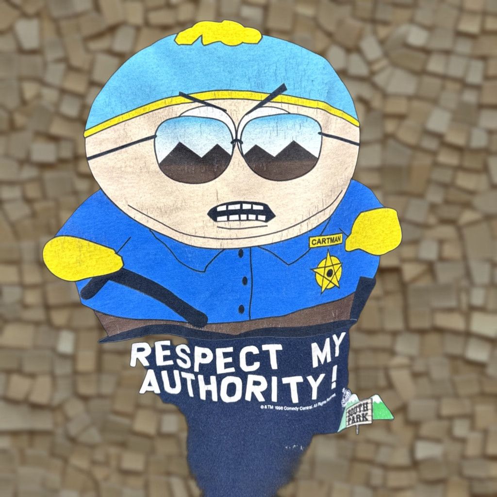 Tultex VINTAGE 90s South Park Cartman T-Shirt Tultex Men's XL Blue Graphic Print "Respect My Authority" Size US XL / EU 56 / 4 - 1 Thumbnail