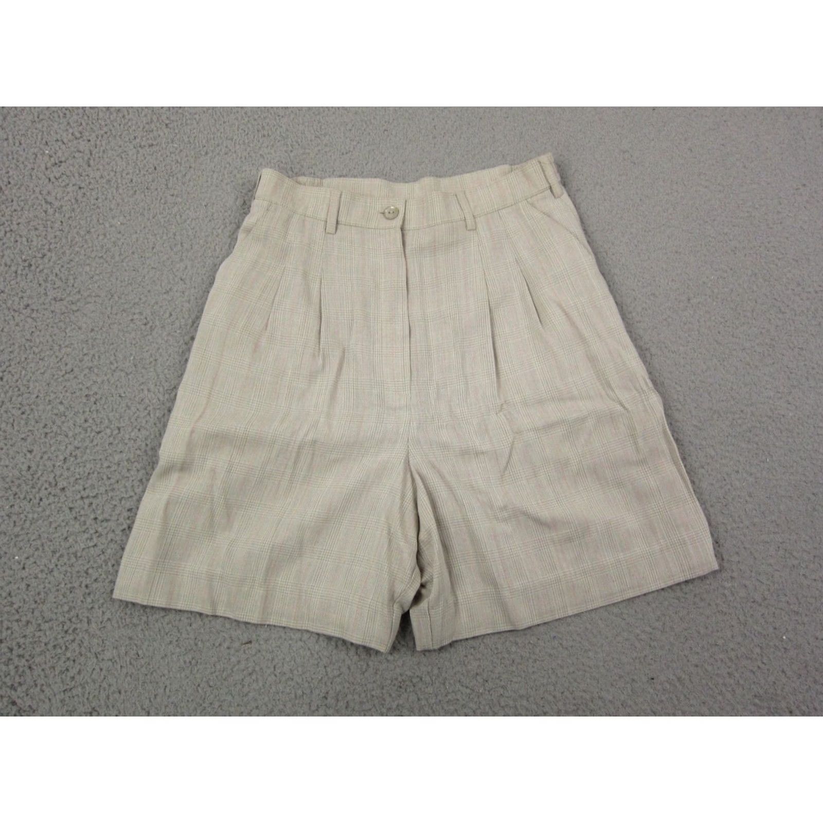 Vintage VINTAGE Tail Shorts Womens 8 Beige Plaid High Rise Pleated Wool Ladies 80s Mens? Size 30" / US 8 / IT 44 - 2 Thumbnail