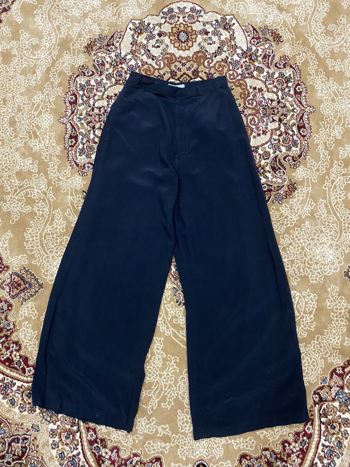 Designer × Y's × Yohji Yamamoto Y’s Yohji Yamamoto Palazzos Black Rayonne Size 24" / US 00 / IT 34 - 3 Thumbnail