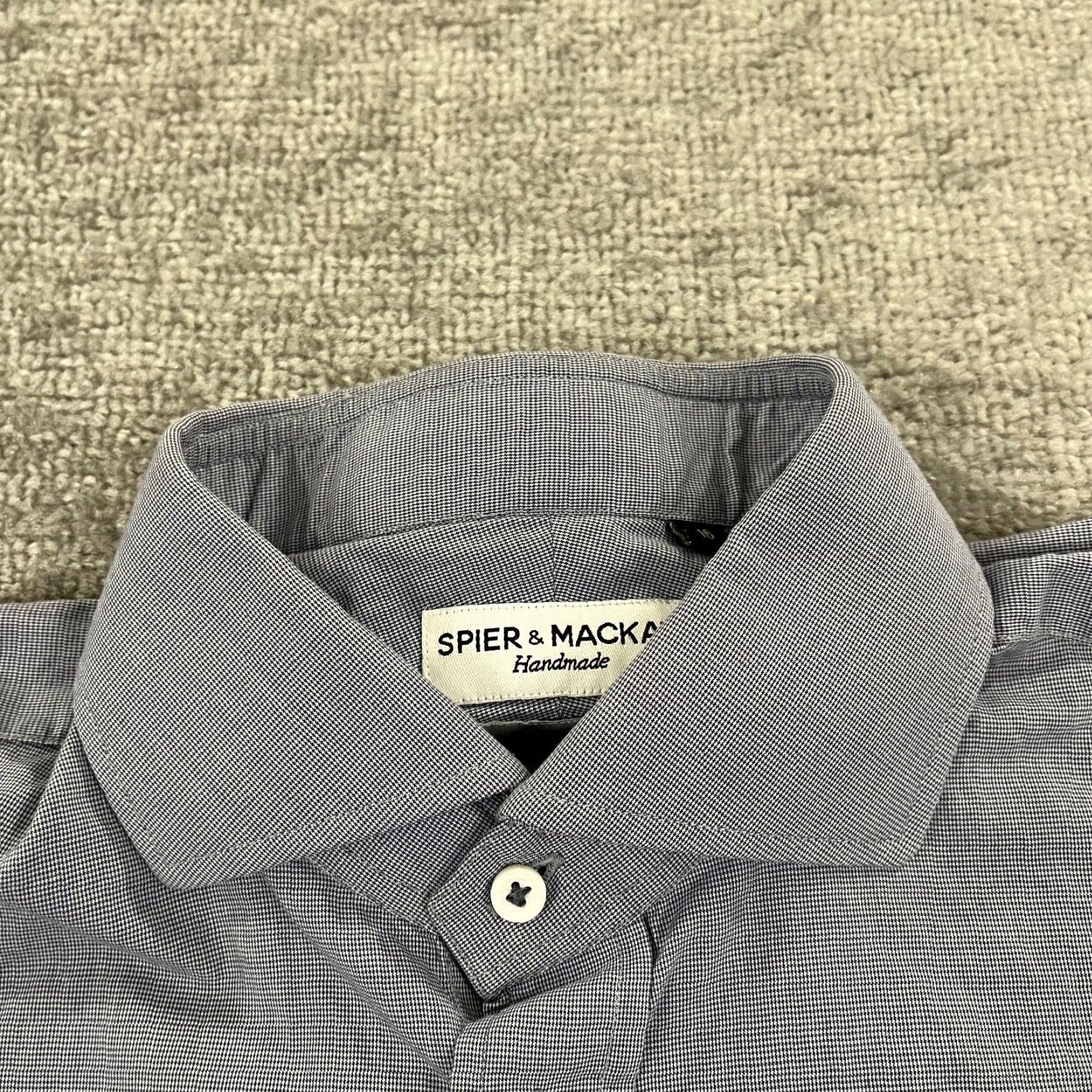 Vintage VINTAGE Spier & Mackay Men's Shirt Long Sleeve Button-Up Dress Casual Business Formal Workwear 16 Blue Plaid Size 42R - 2 Thumbnail